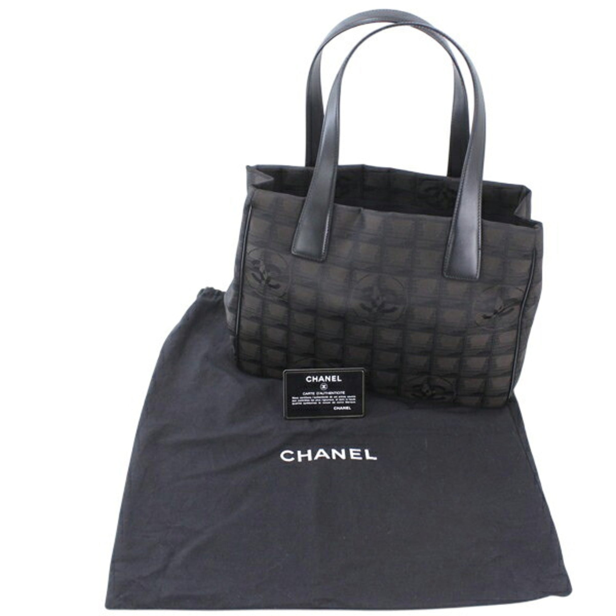 Chanel Brown Dark Brown New Travel Line Handbag Tote Bag (Pre-Owned)