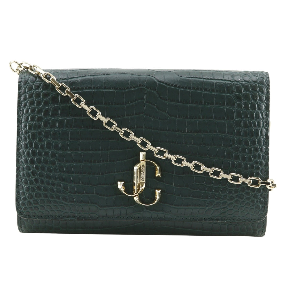 Jimmy Choo Green Leather Shoulder Bag (Pre-Owned)