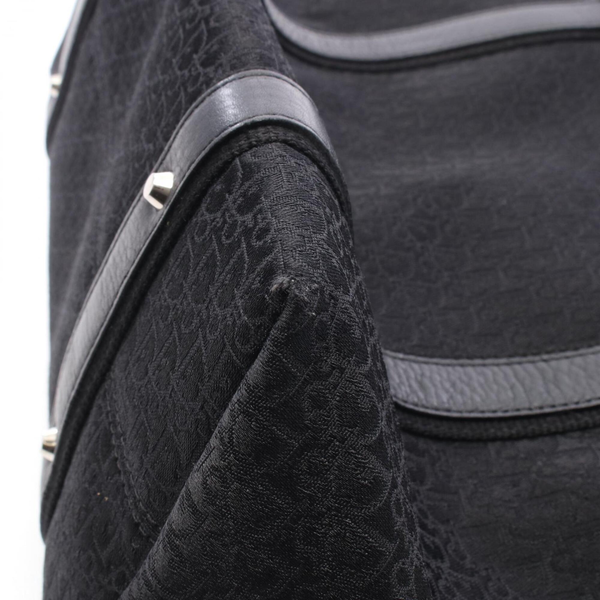 Christian Dior Black Canvas Leather Handbag Tote Bag (Pre-Owned)