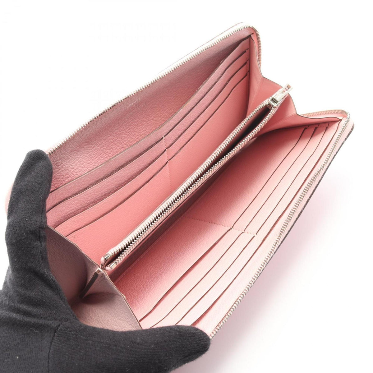 Hermes Pink Rose Sakura Leather Long Wallet (Bi-Fold) (Pre-Owned)