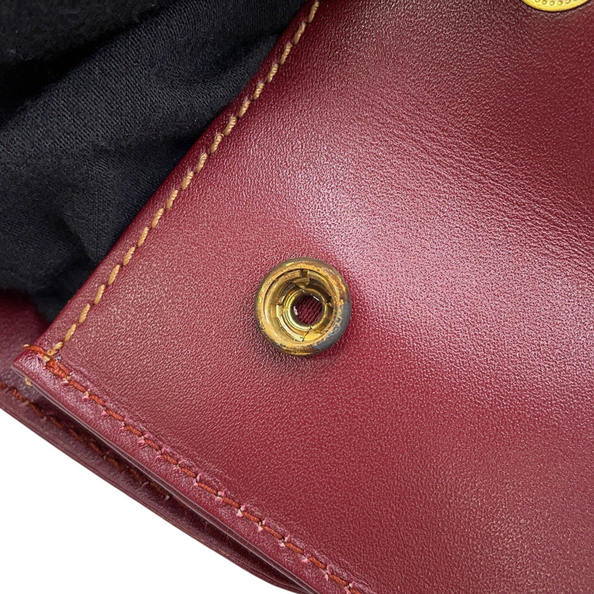 Cartier Must Bordeaux Leather Handbag Tote Bag (Pre-Owned)