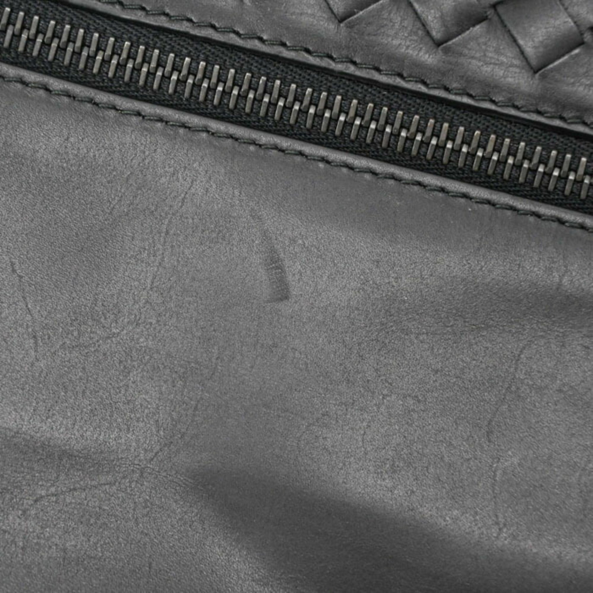 Bottega Veneta Black Intrecciato Leather Shoulder Bag (Pre-Owned)
