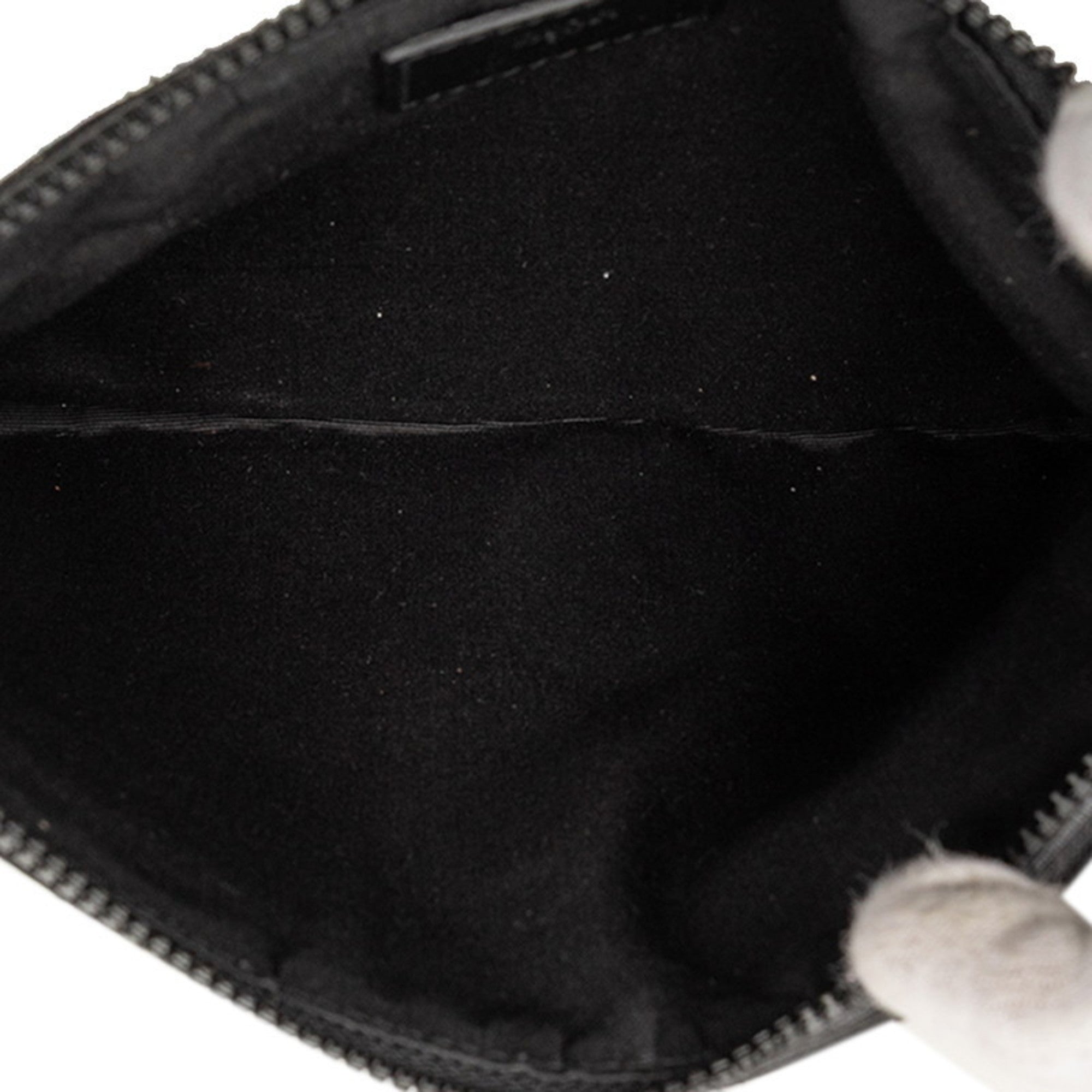 Christian Dior Black Multi-Color Nylon Leather Clutch Bag Handbag Pouch (Pre-Owned)