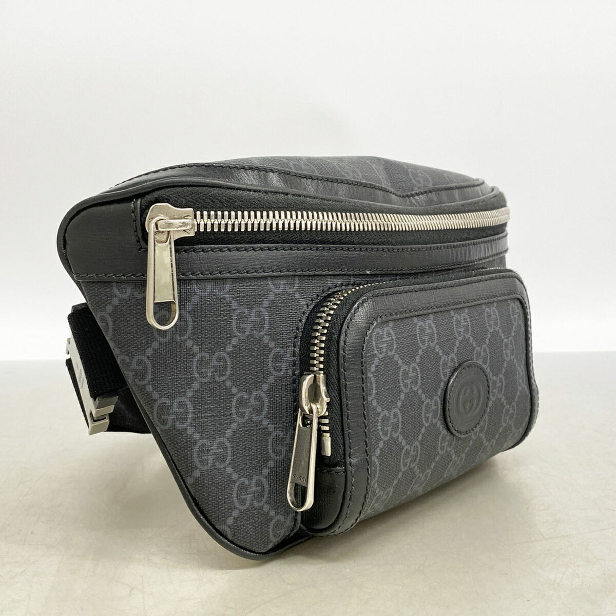 Gucci Black Gray Pvc Fanny Pack (Pre-Owned)