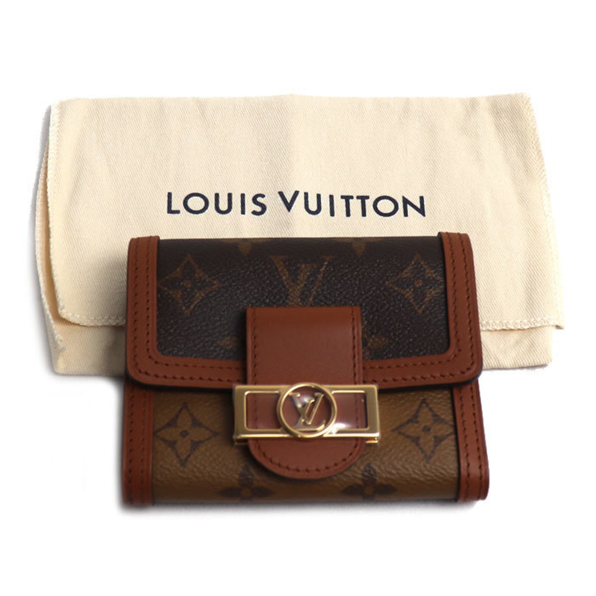 Louis Vuitton Brown Monogram Reverse Wallet (Tri-Fold) (Pre-Owned)