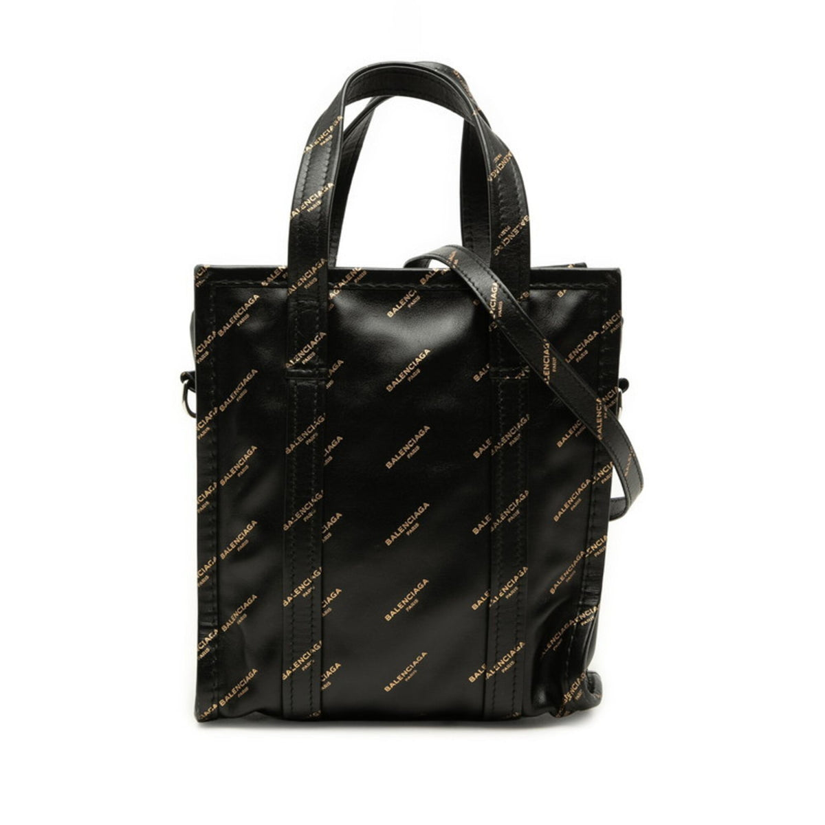 Balenciaga Black Leather Shoulder Bag Tote Bag (Pre-Owned)