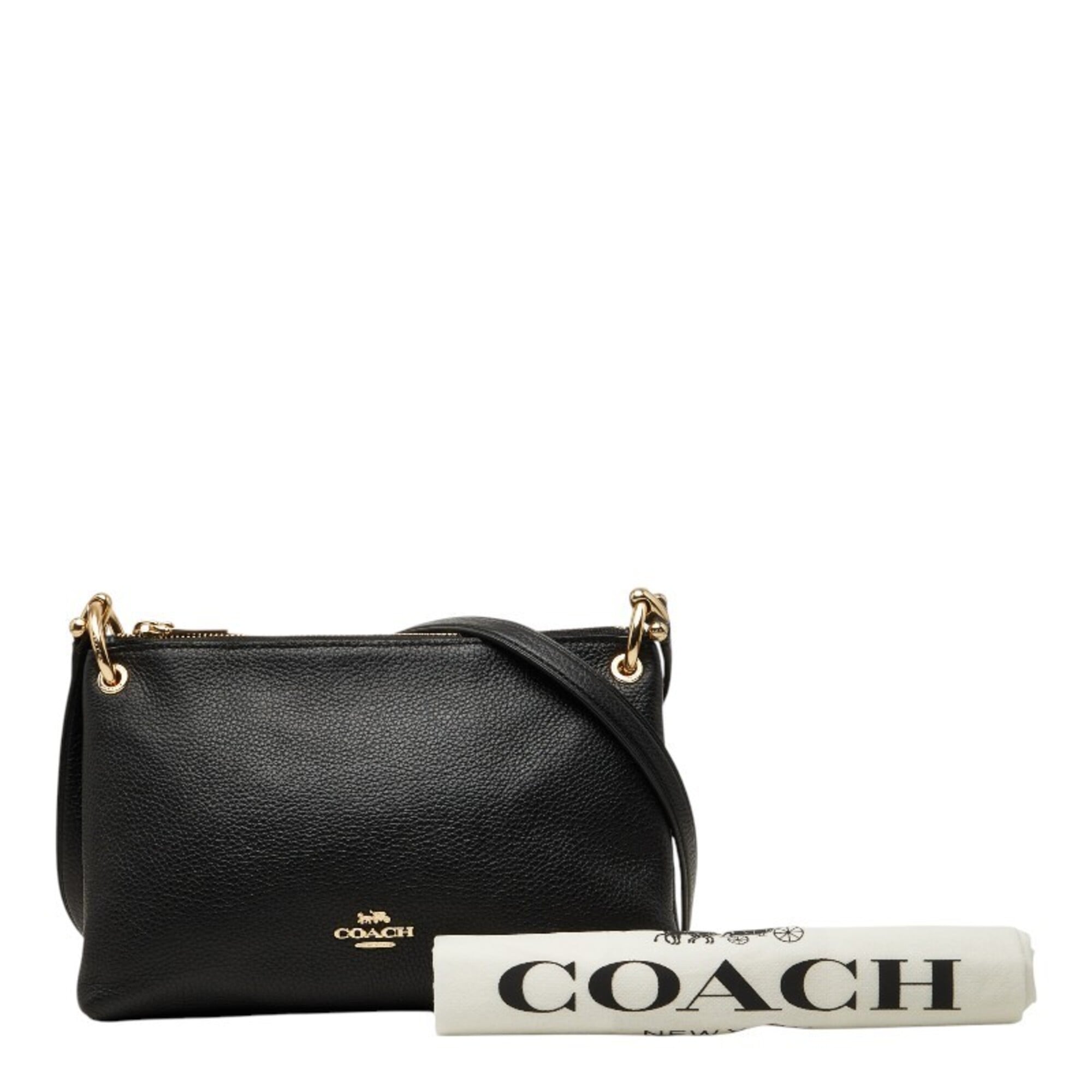 Coach Black Leather Shoulder Bag (Pre-Owned)