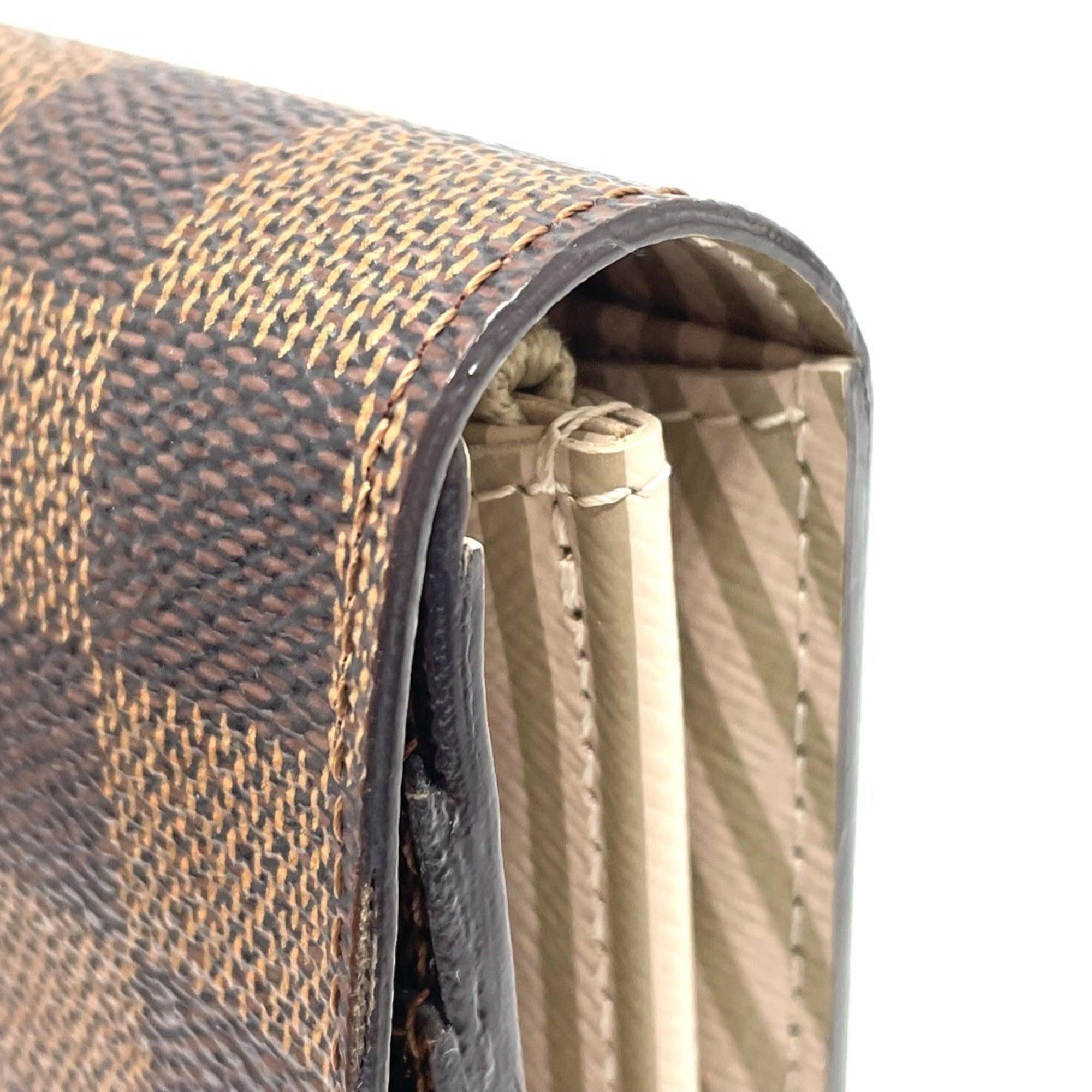 Louis Vuitton Damier Brown Damier Canvas Ebene Damier Canvas Long Wallet (Bi-Fold) (Pre-Owned)