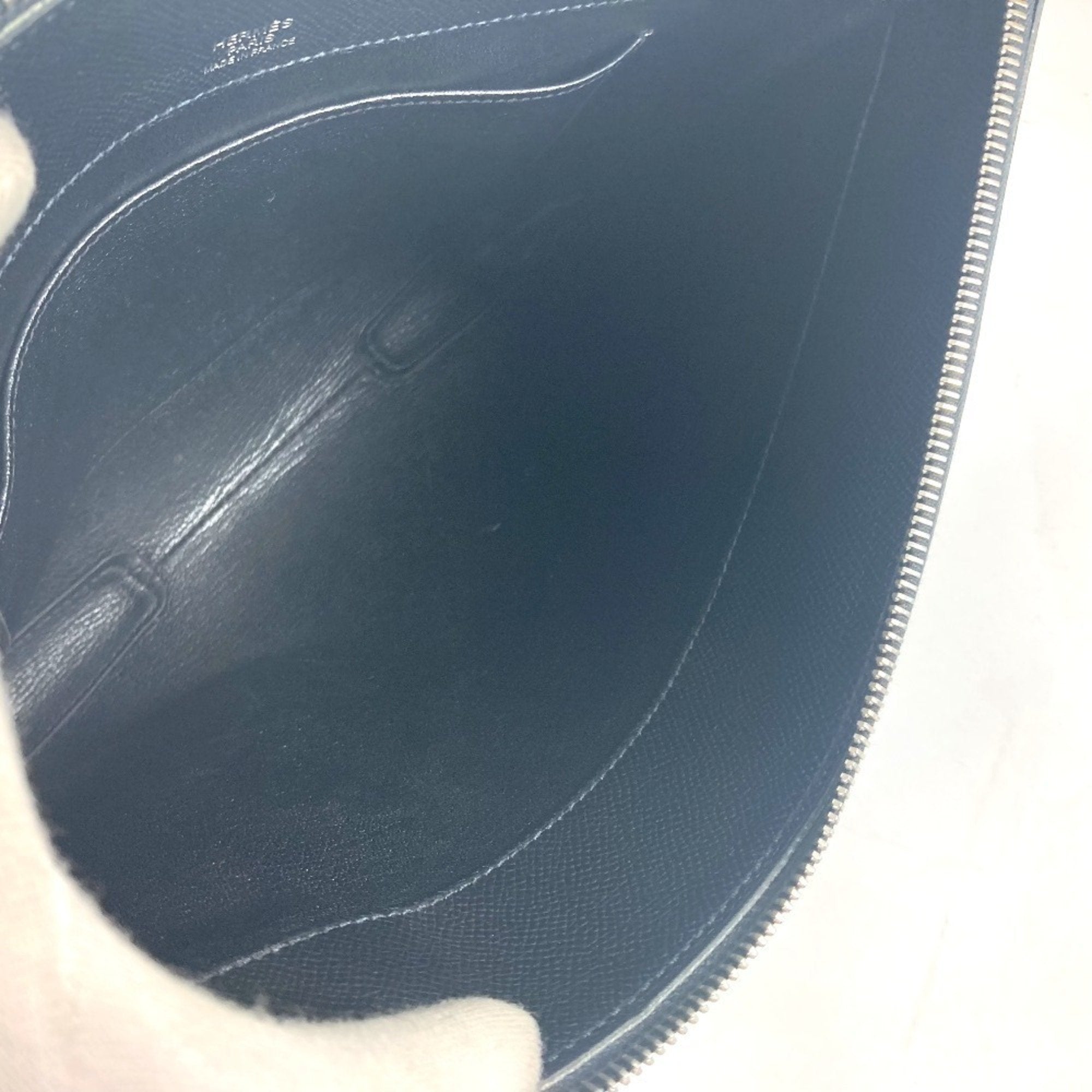 Hermes Black Epsom Leather Clutch Bag Pouch (Pre-Owned)