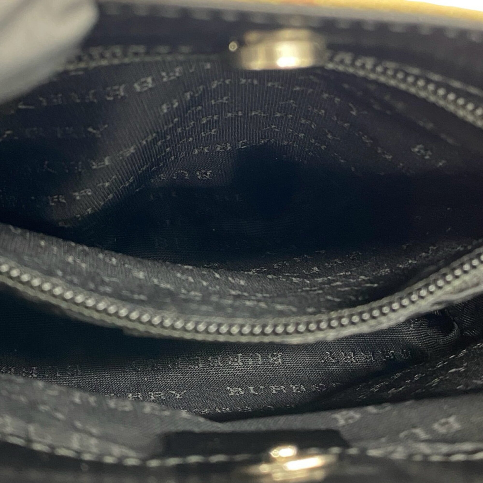 Burberry Beige Black Canvas Leather Handbag Tote Bag (Pre-Owned)