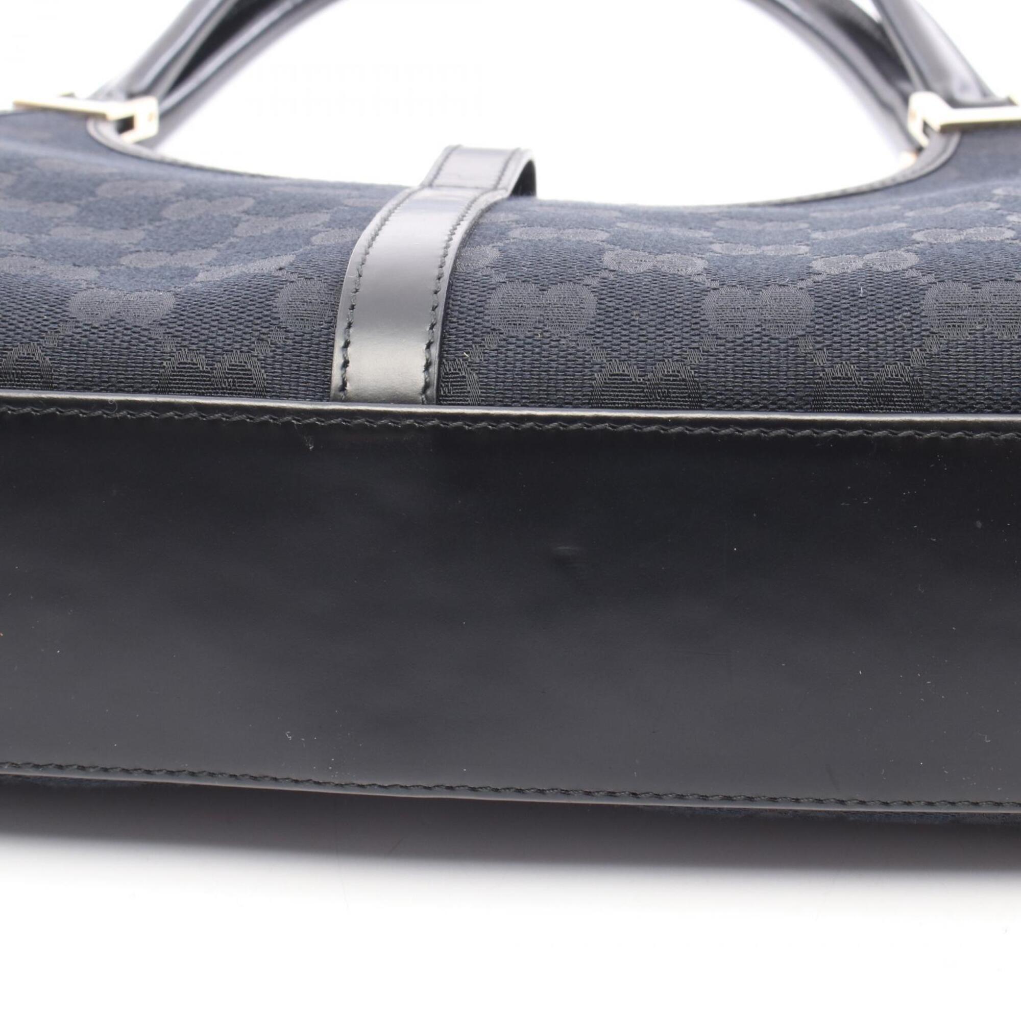 Gucci Black Canvas Leather Handbag (Pre-Owned)