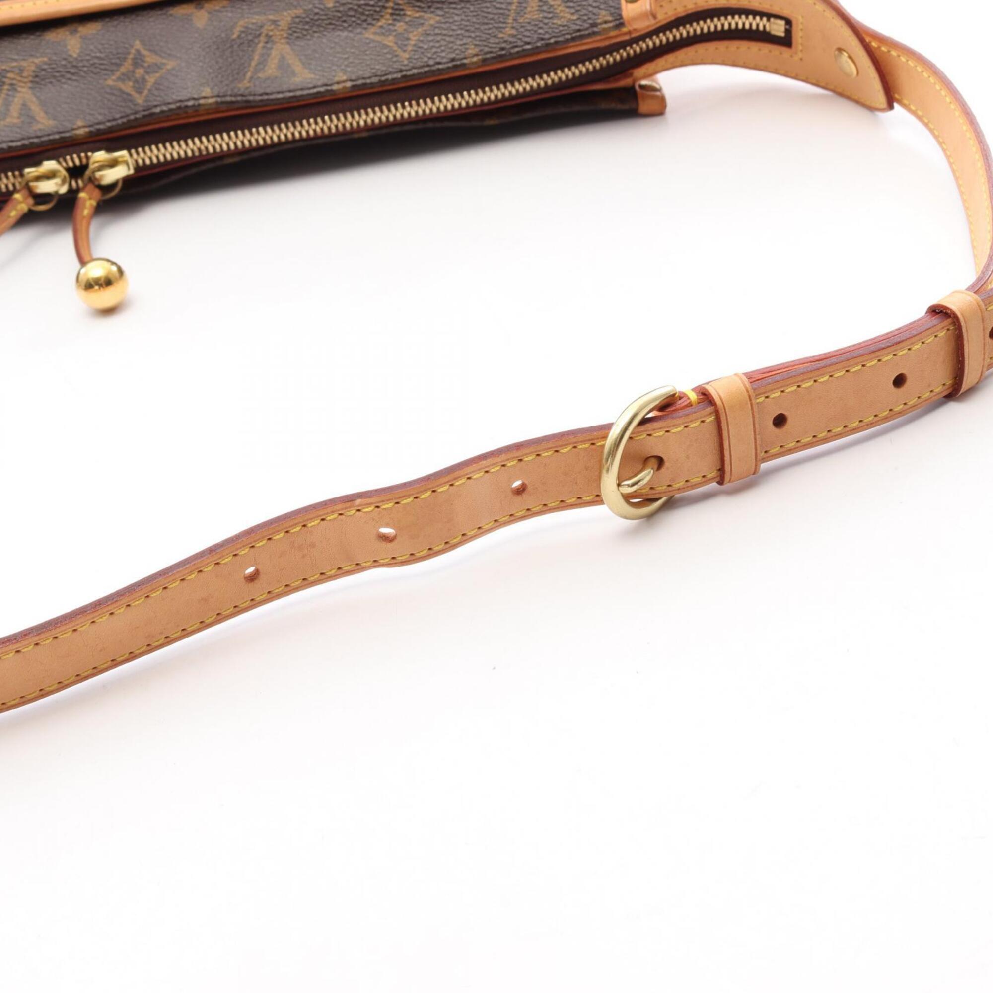 Louis Vuitton Brown Coated Canvas Leather Handbag Shoulder Bag (Pre-Owned)