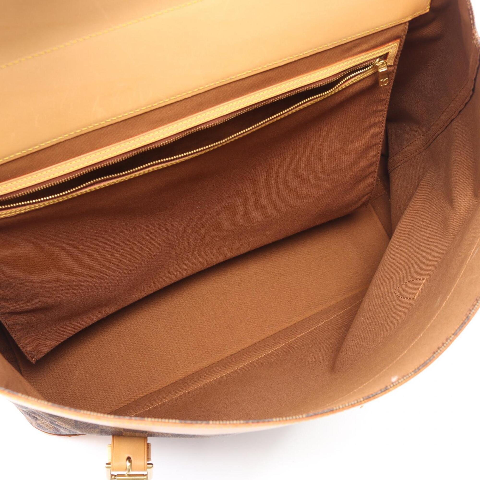 Louis Vuitton Brown Coated Canvas Pvc Damier Canvas Leather Boston Bag Handbag (Pre-Owned)