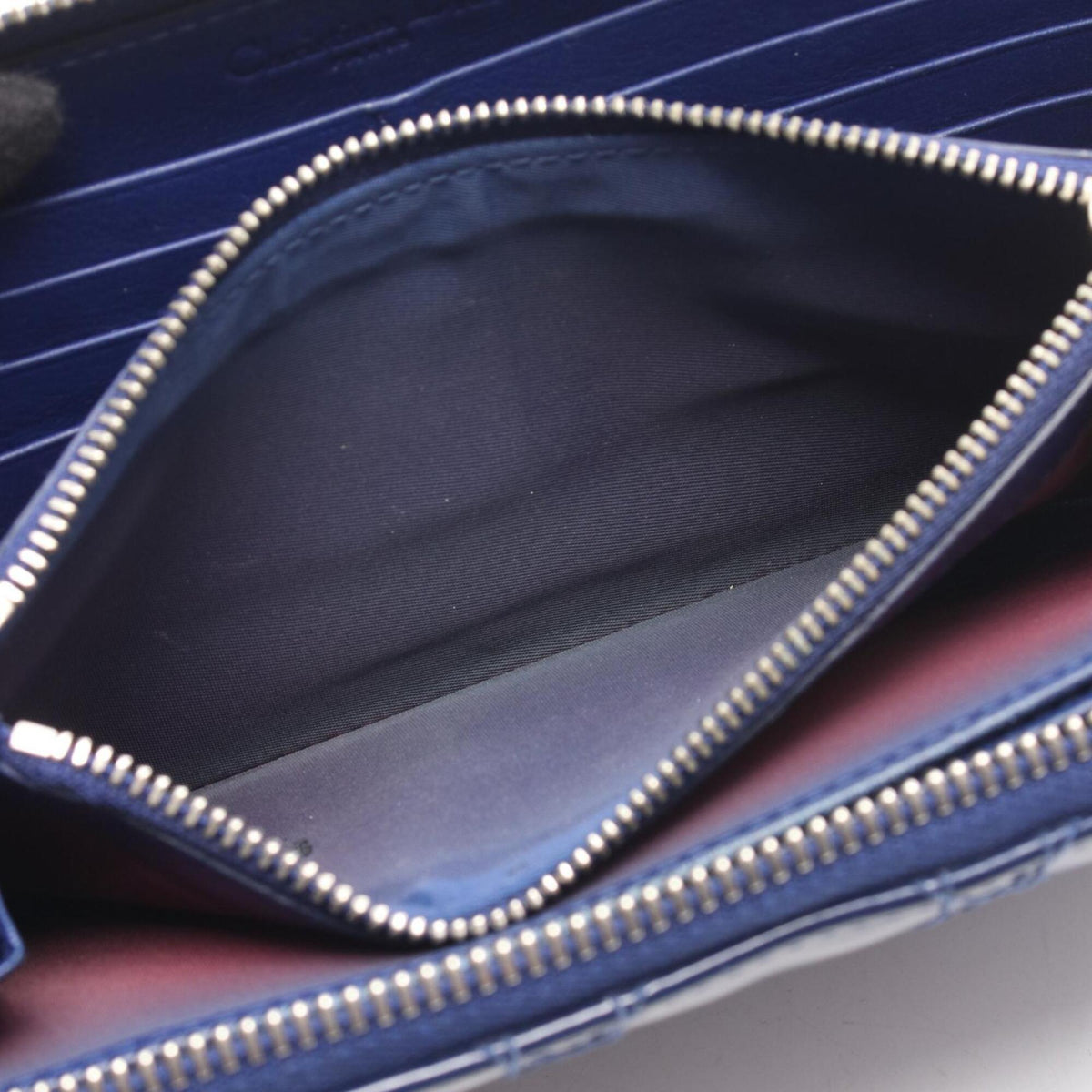 Christian Dior Blue Patent Leather Long Wallet (Bi-Fold) (Pre-Owned)