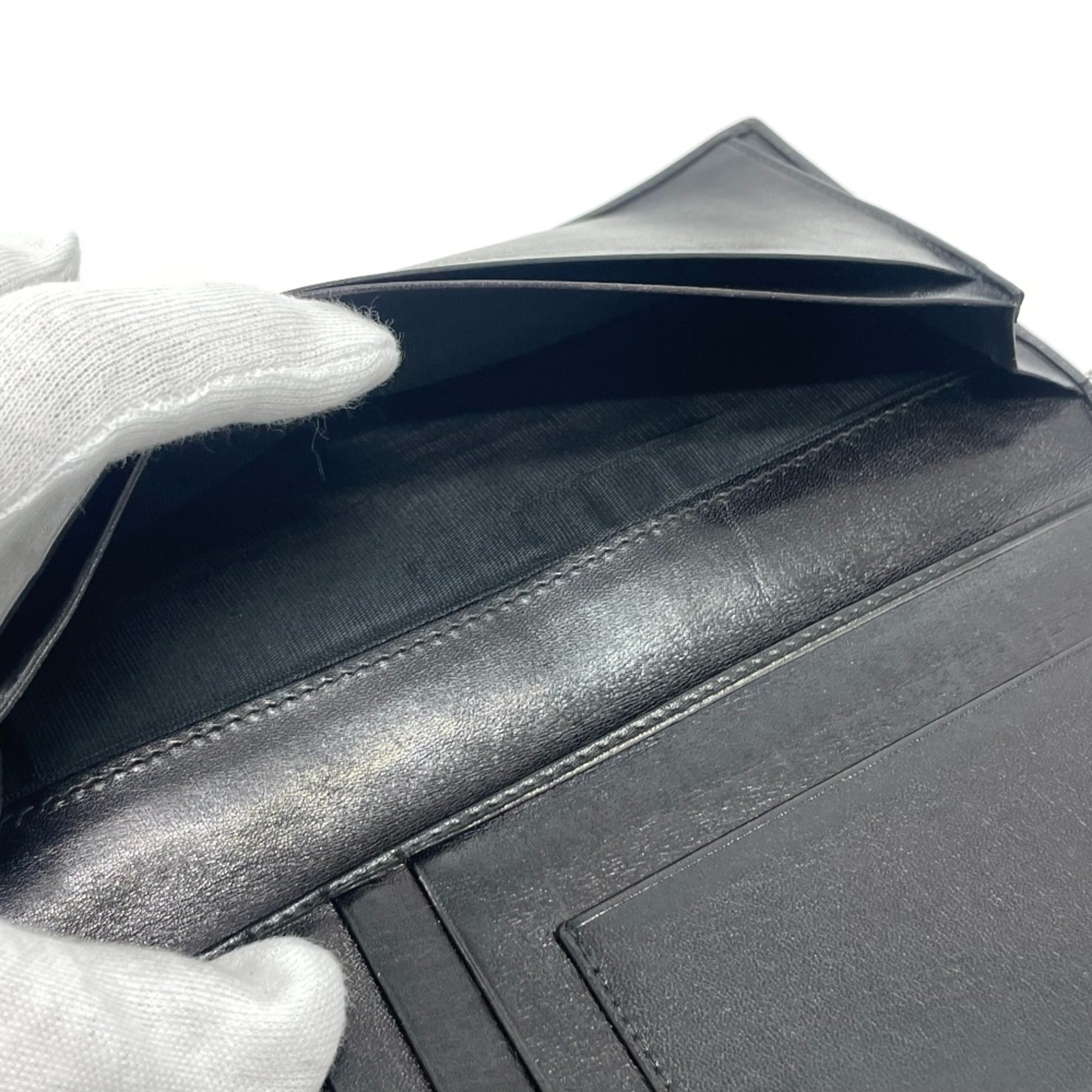 Celine Black Leather Long Wallet (Bi-Fold) (Pre-Owned)