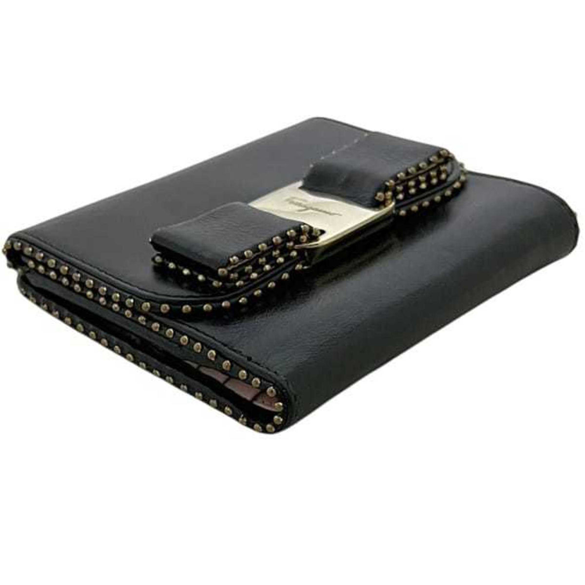 Salvatore Ferragamo Black Leather Wallet (Bi-Fold) (Pre-Owned)
