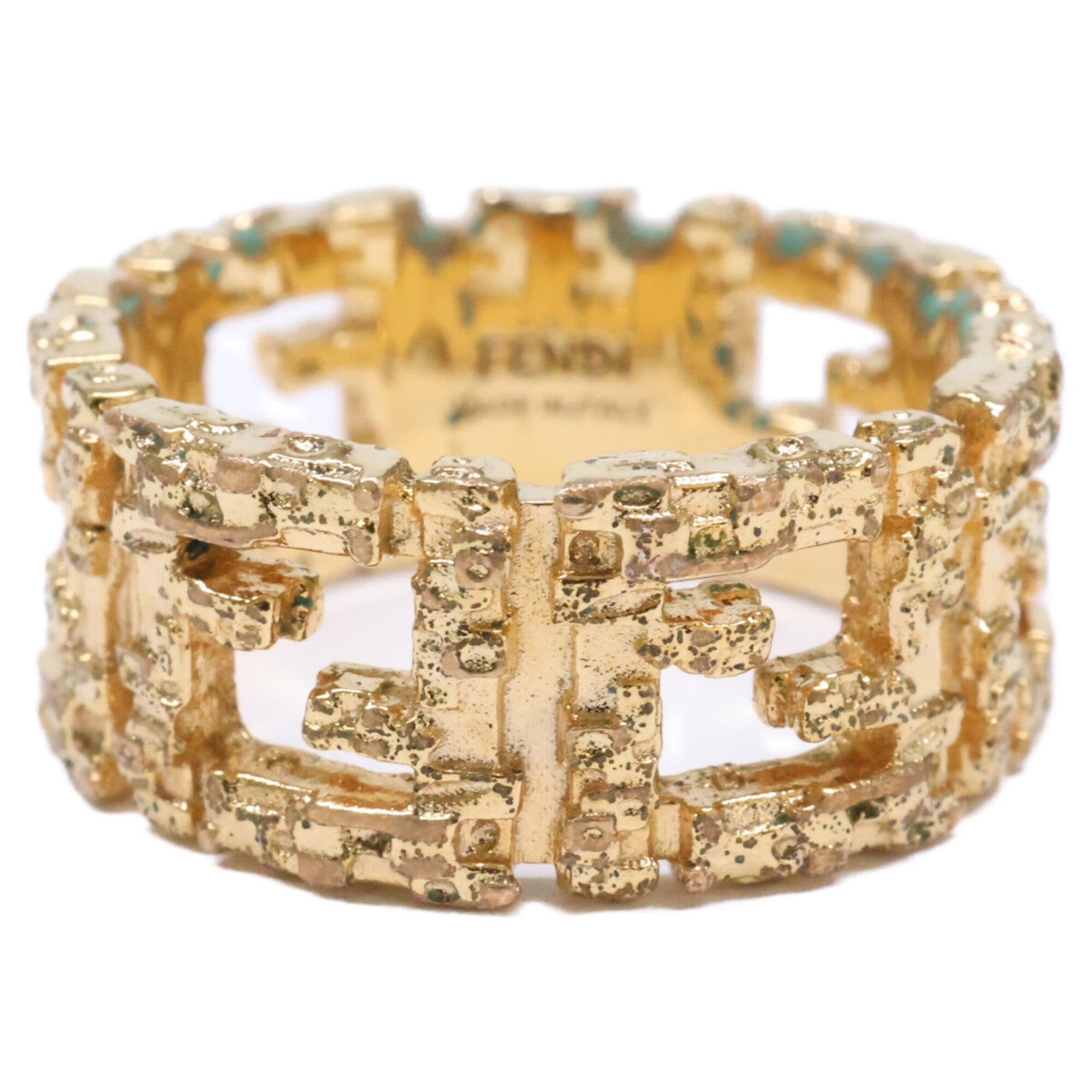 Fendi Gold Metal Band Ring (Pre-Owned)