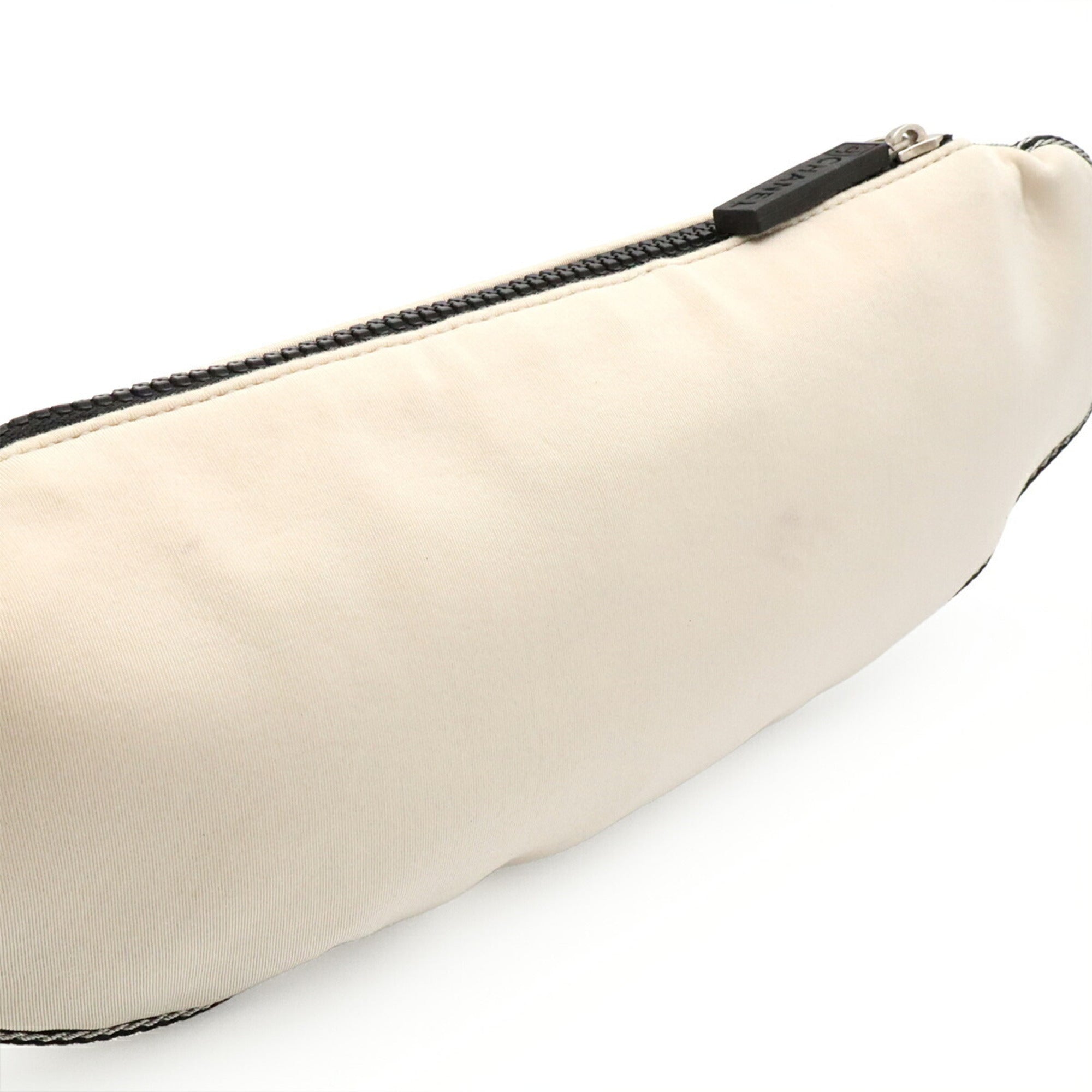Chanel Gray Ivory Nylon Pouch Sling Bag (Pre-Owned)