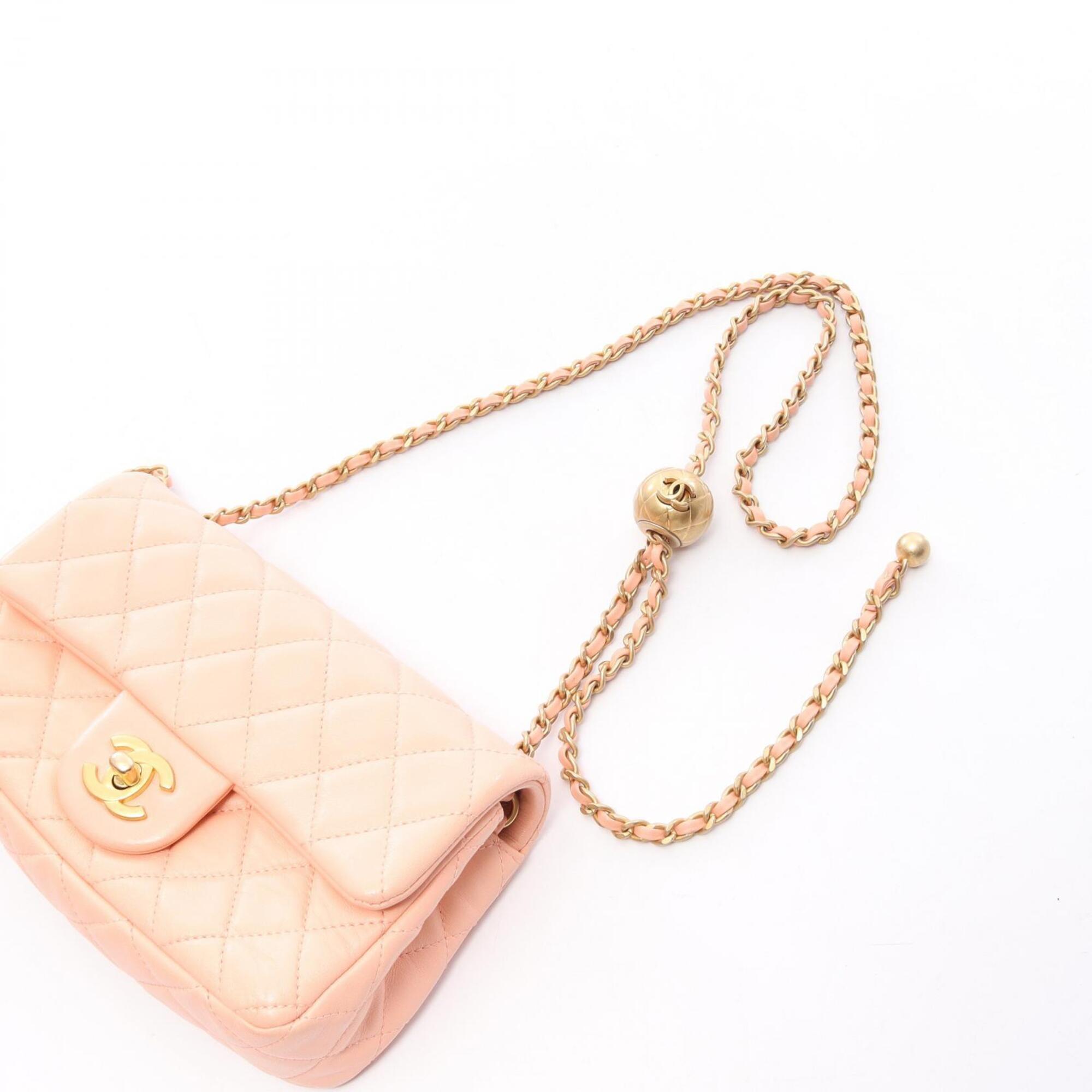 Chanel Pink Leather Handbag Shoulder Bag (Pre-Owned)
