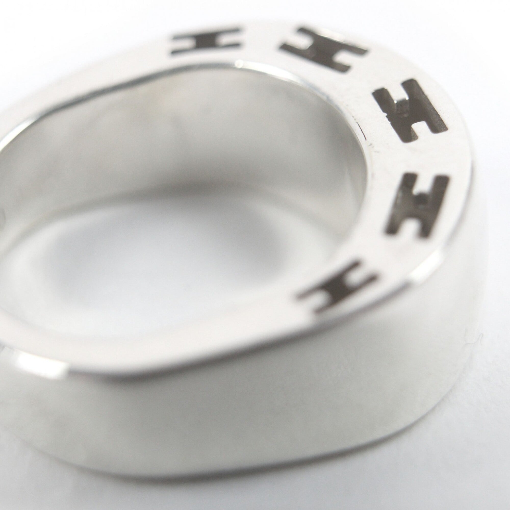 Hermes Silver Silver 925 Band Ring (Pre-Owned)