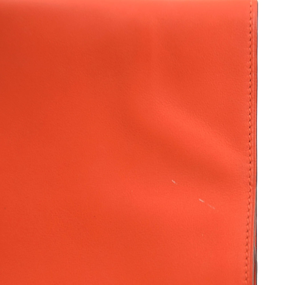 Hermes Red Orange Leather Clutch Bag (Pre-Owned)