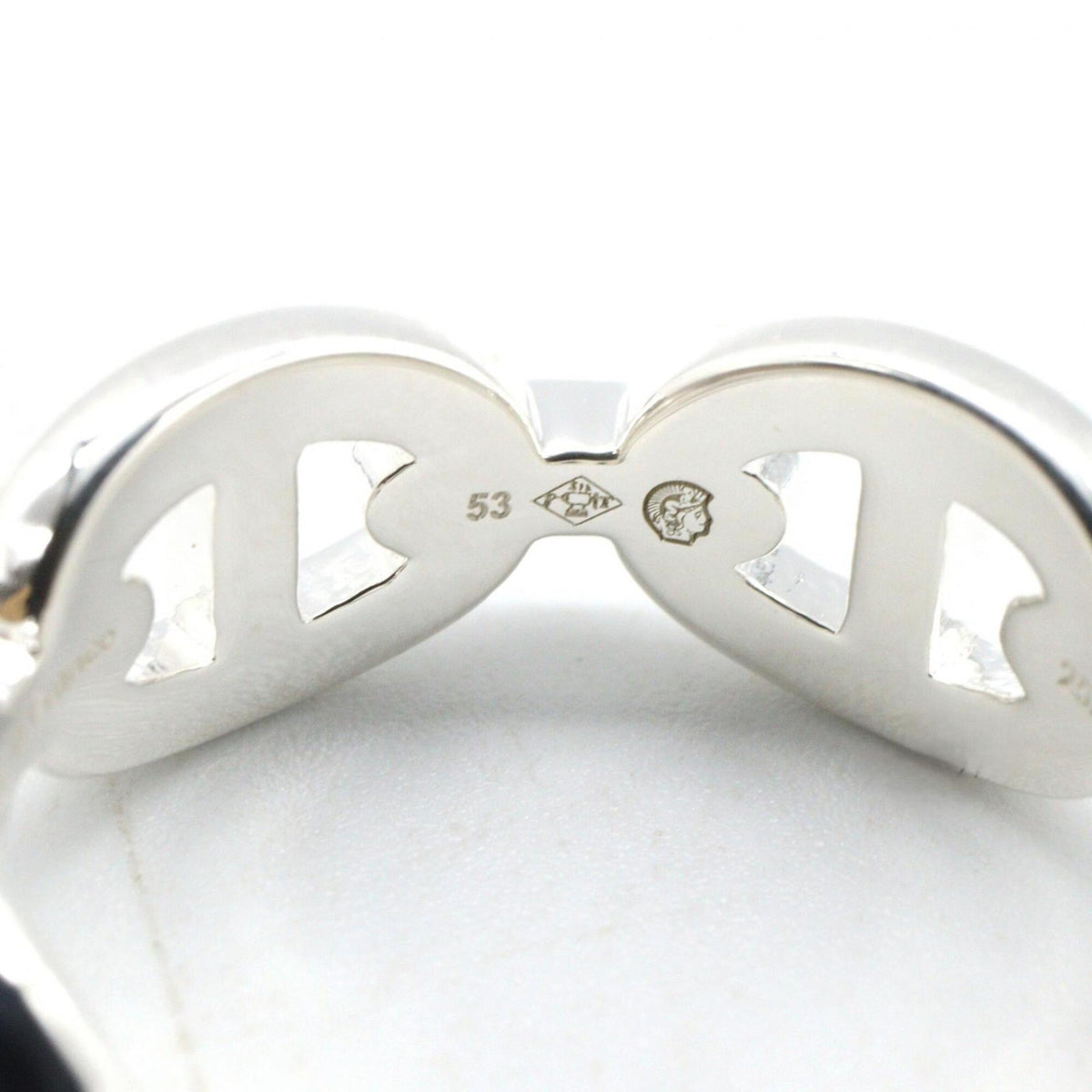 Hermes Silver Silver 925 Band Ring (Pre-Owned)