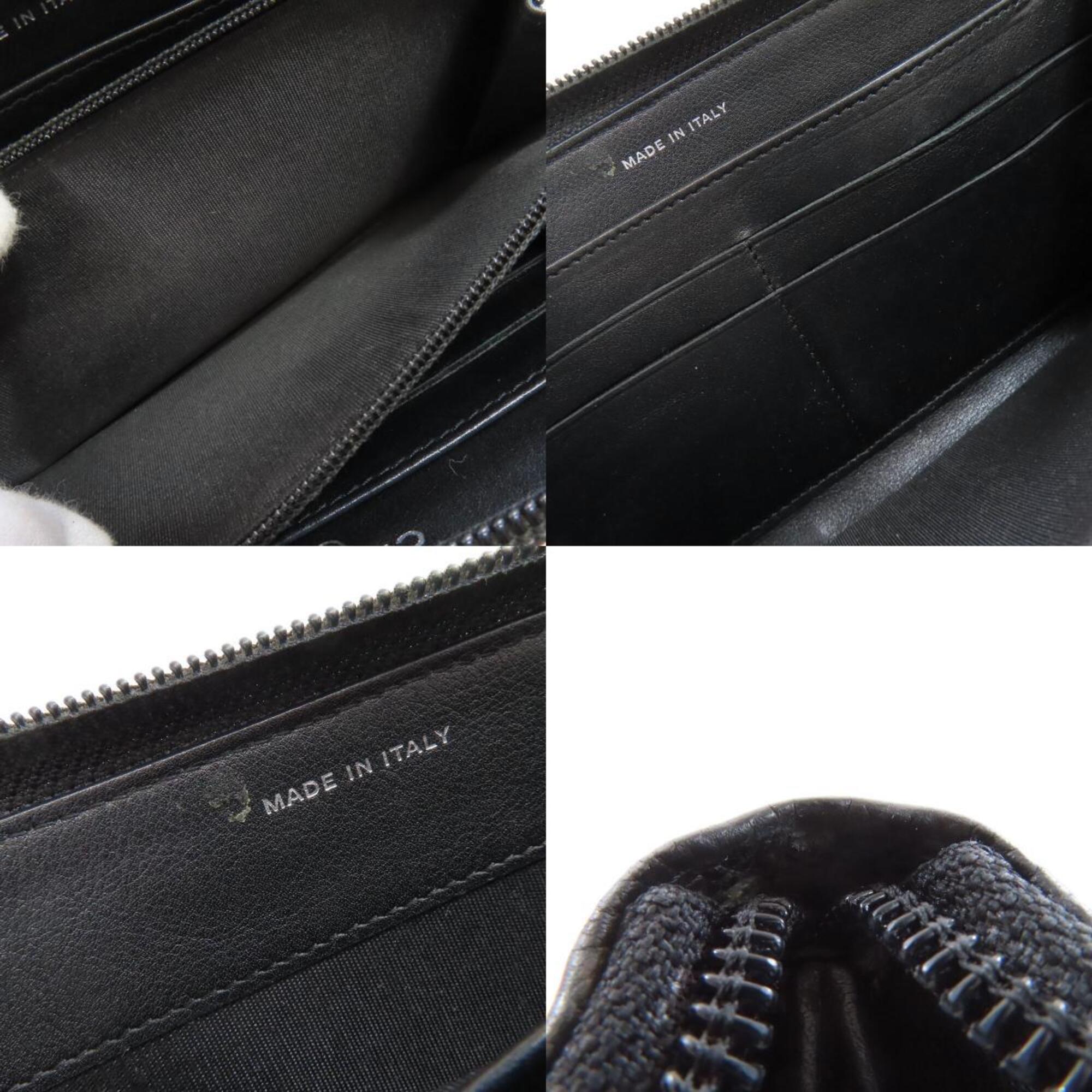 Chanel Black Leather Long Wallet (Bi-Fold) (Pre-Owned)