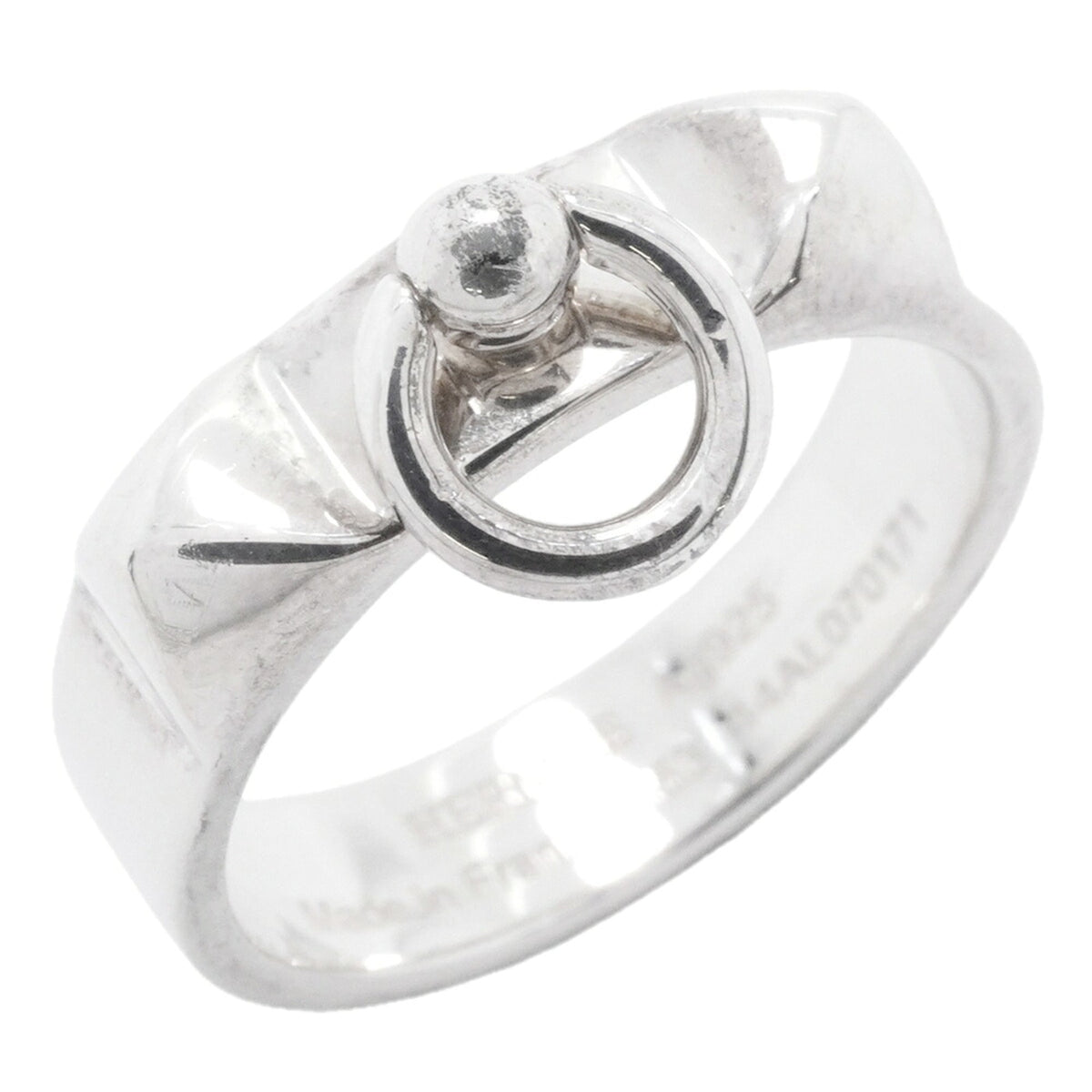 Hermes Silver 925 Band Ring (Pre-Owned)