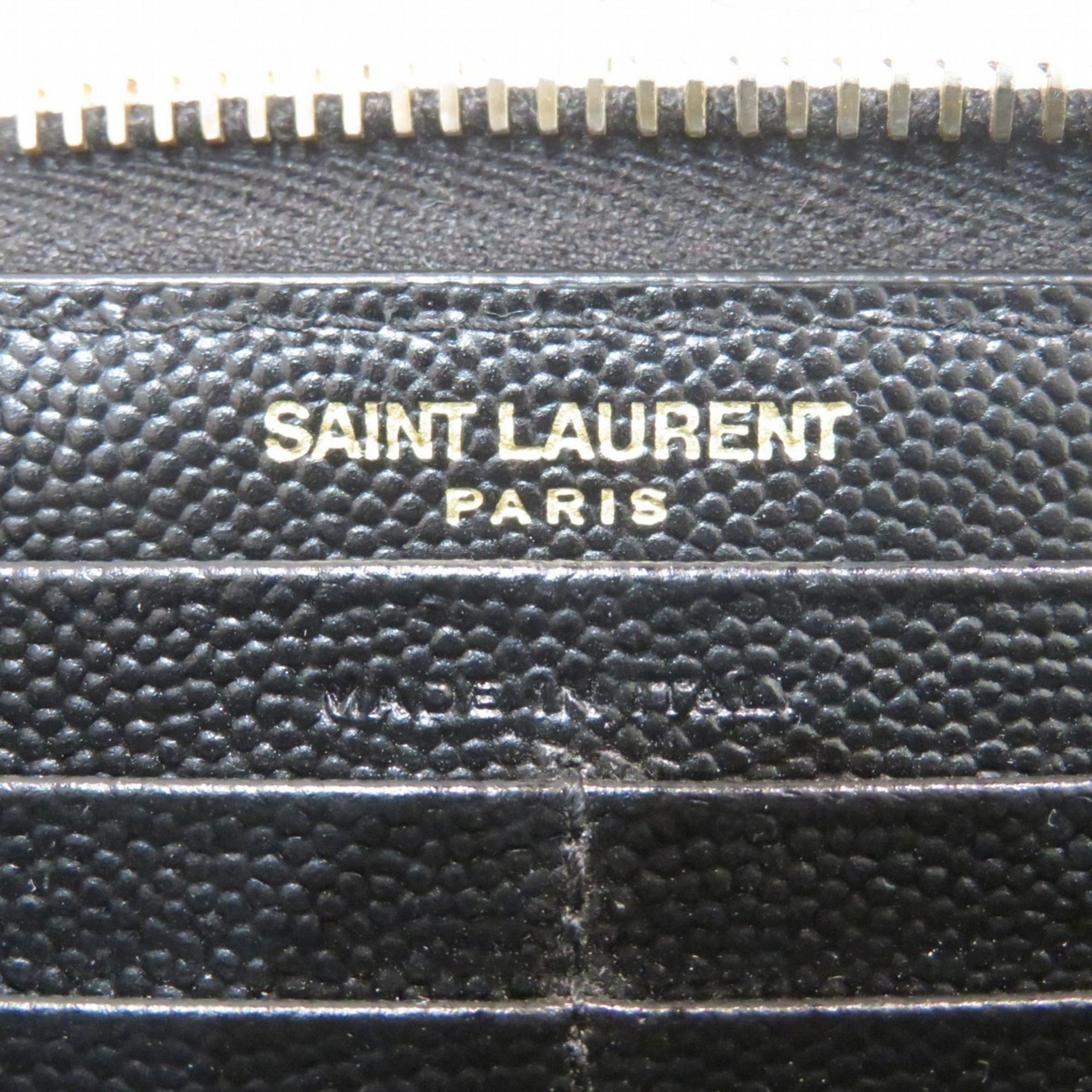 Yves Saint Laurent Black Leather Long Wallet (Bi-Fold) (Pre-Owned)