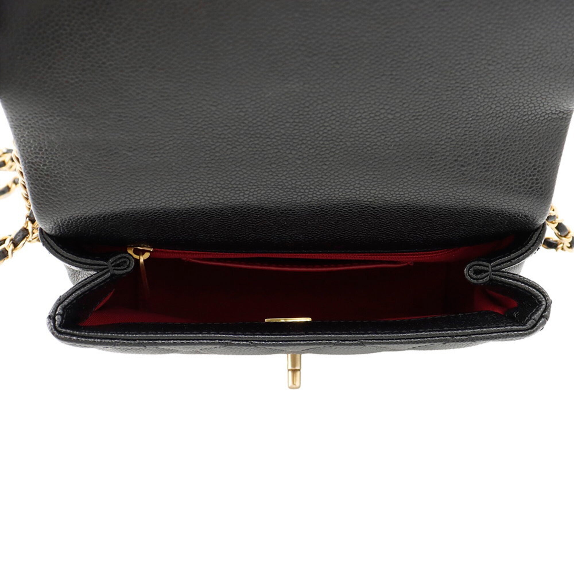 Chanel Matelasse Black Grained Calfskin Handbag Shoulder Bag (Pre-Owned)
