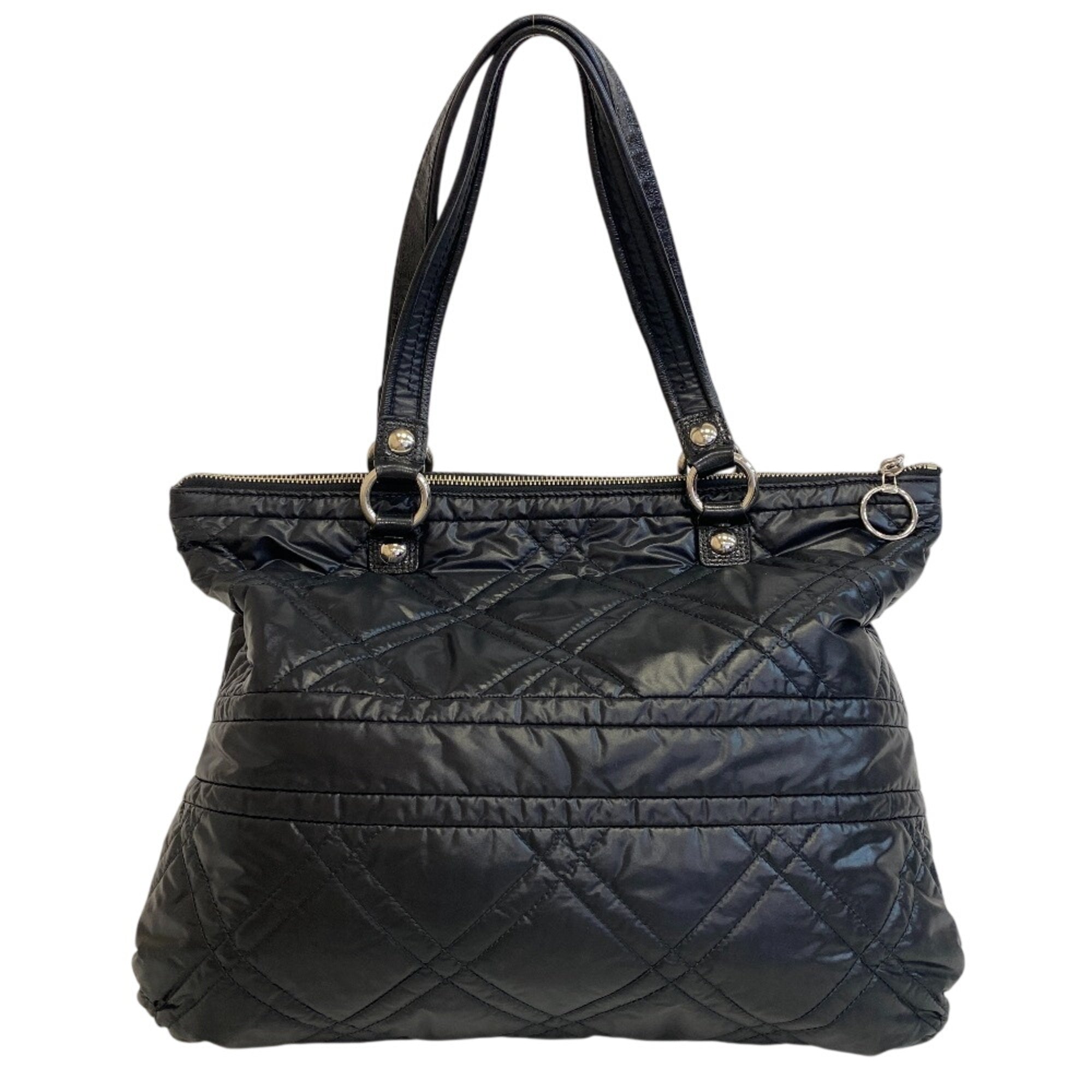 Coach Black Nylon Leather Tote Bag (Pre-Owned)
