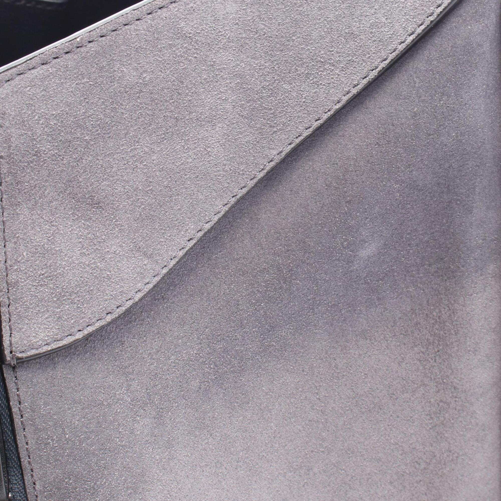 Loewe Gray Suede Leather Handbag (Pre-Owned)