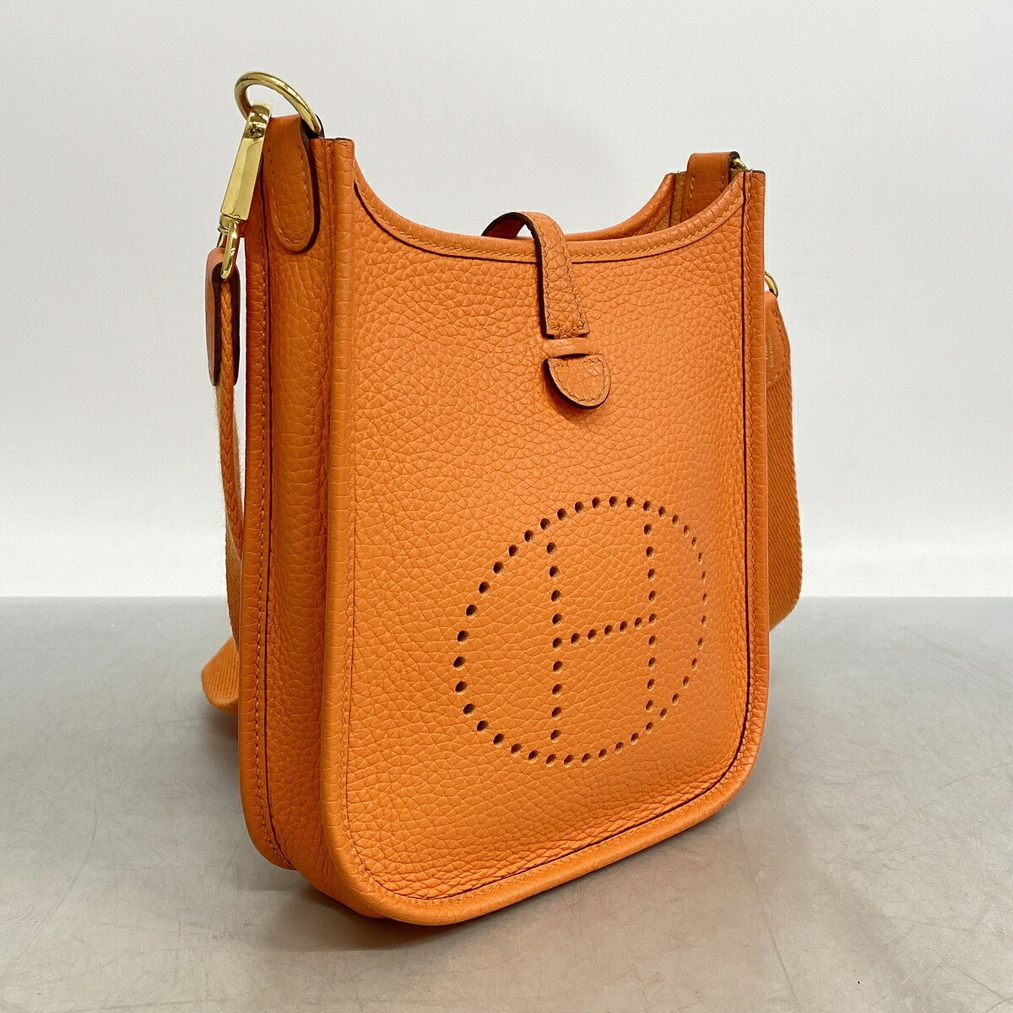 Hermes Orange Taurillon Clemence Leather Shoulder Bag (Pre-Owned)