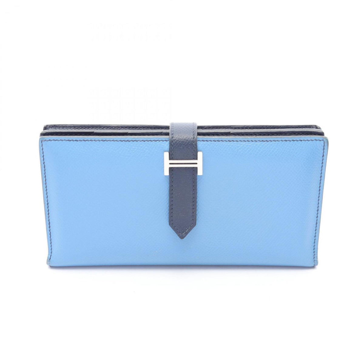 Hermes Bleu Saphir Blue Blue Paradise Navy Epsom Leather Long Wallet (Bi-Fold) (Pre-Owned)