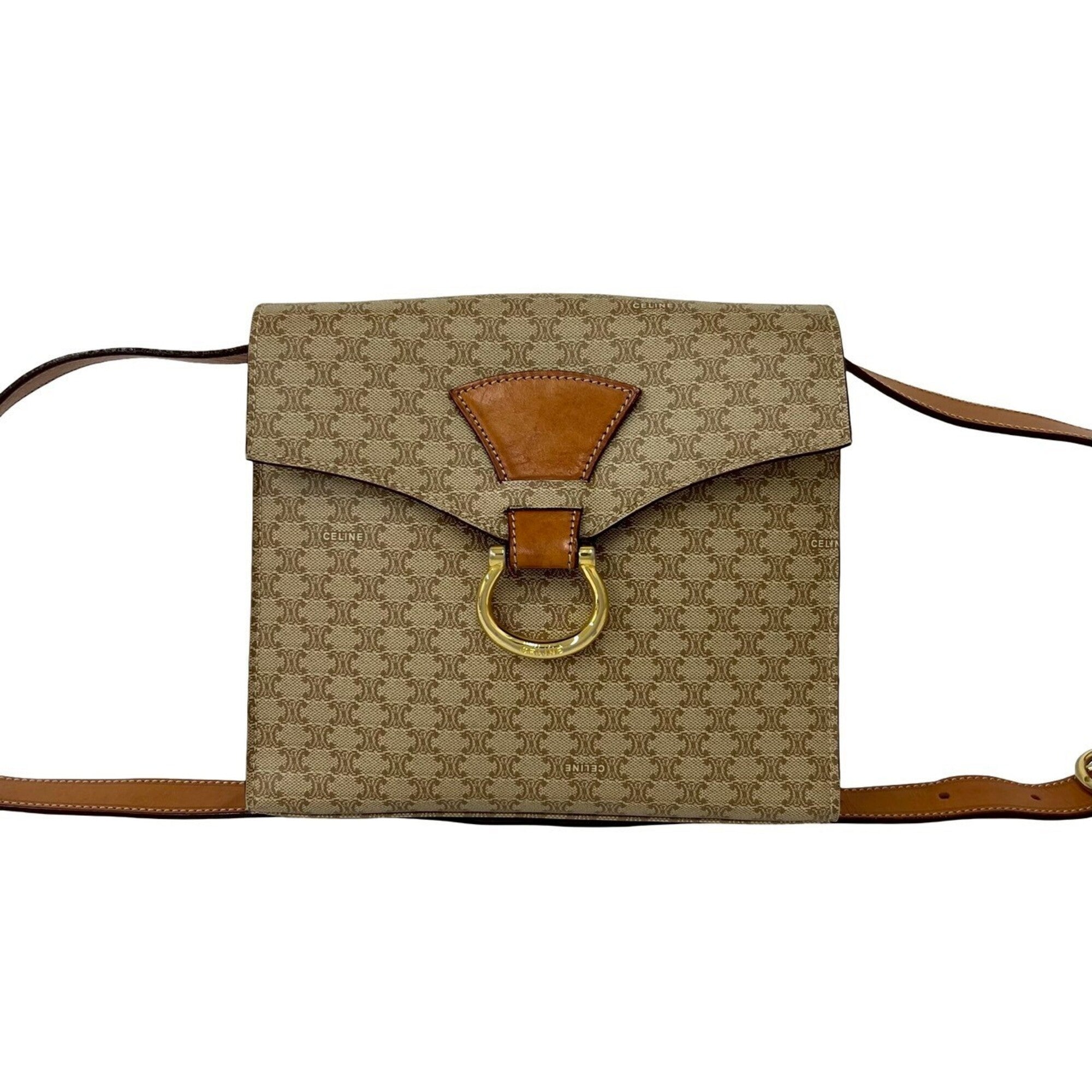 Celine Brown Leather Pvc Pochette Shoulder Bag (Pre-Owned)