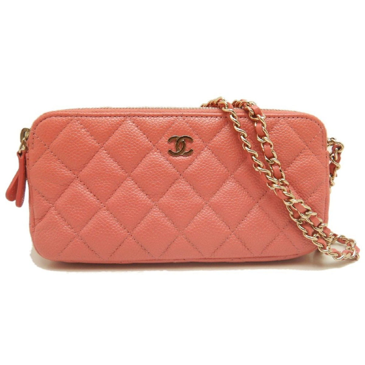 Chanel Pink Grained Calfskin Shoulder Bag (Pre-Owned)