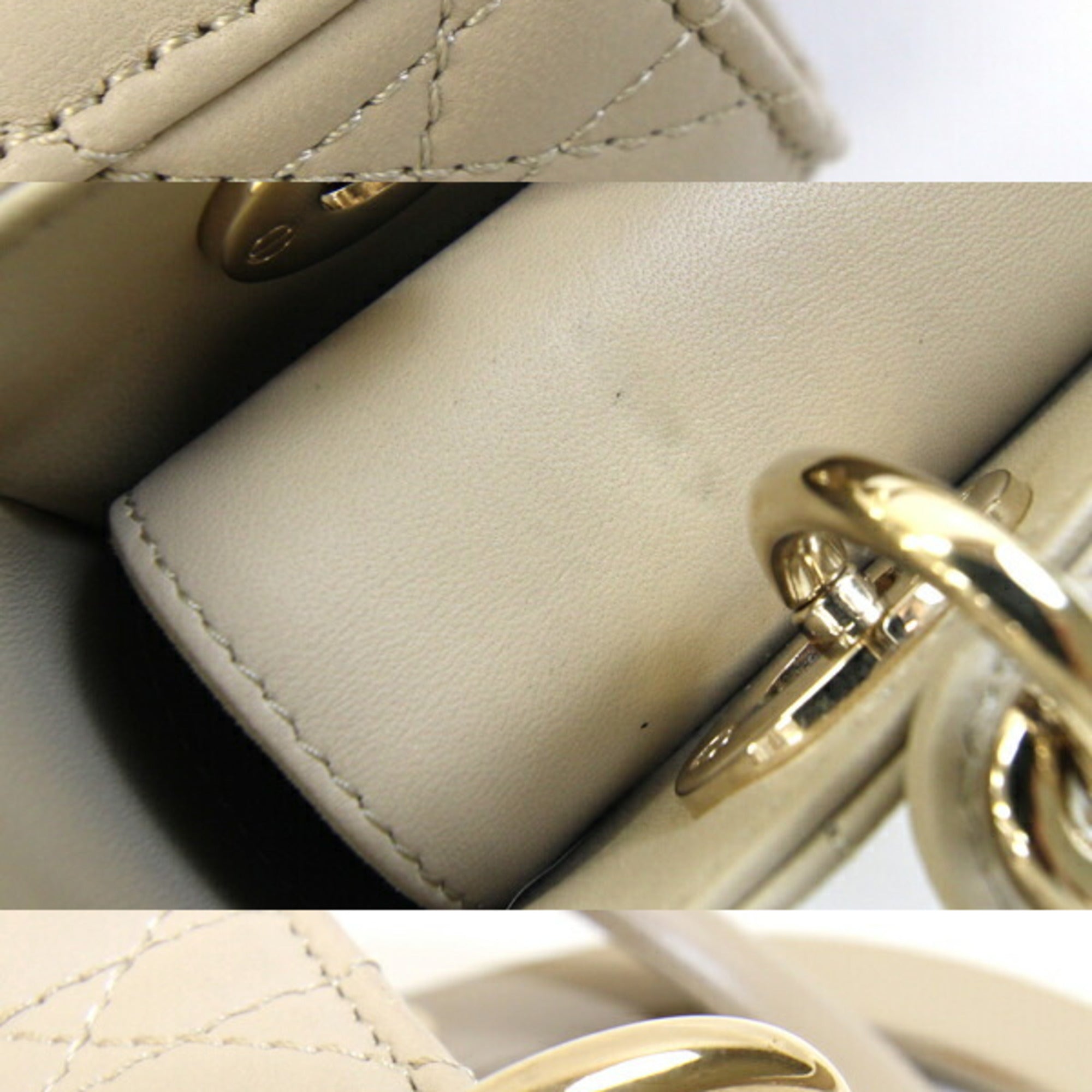 Christian Dior Beige Leather Handbag (Pre-Owned)