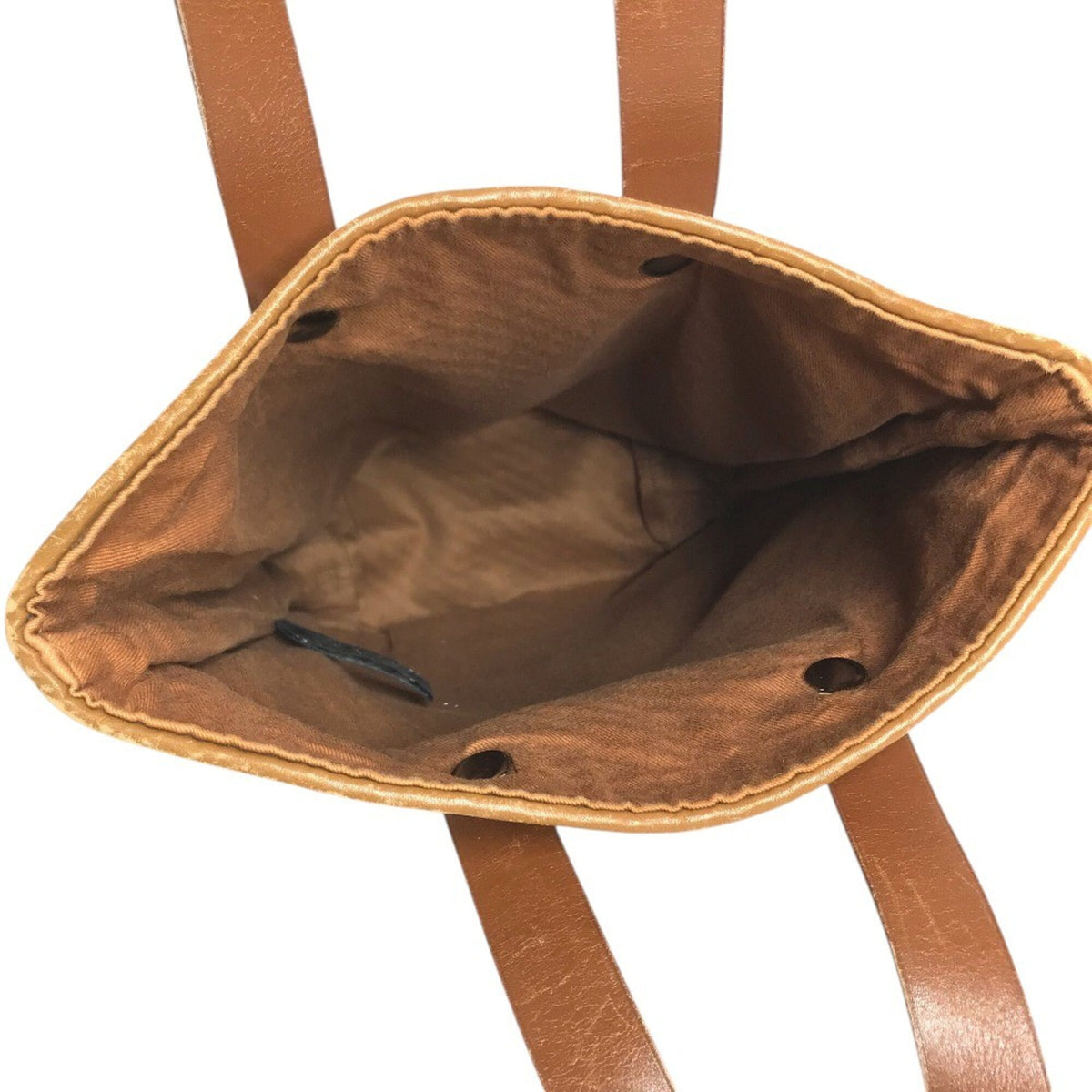 Hermes Brown Leather Canvas Handbag Tote Bag (Pre-Owned)