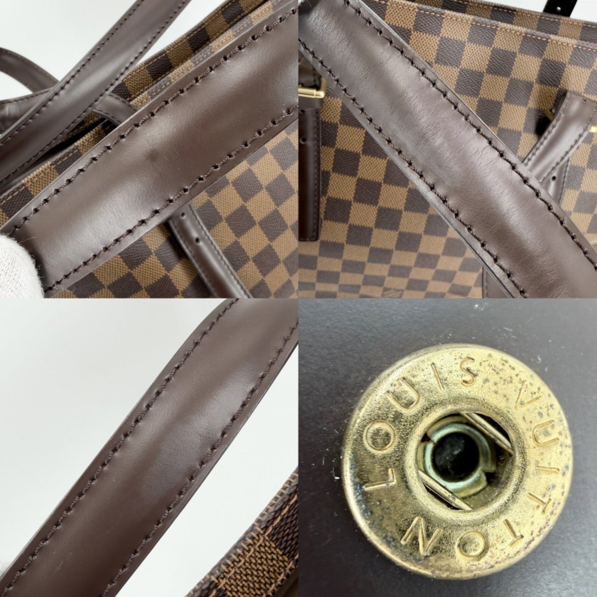 Louis Vuitton Brown Damier Canvas Handbag Tote Bag (Pre-Owned)