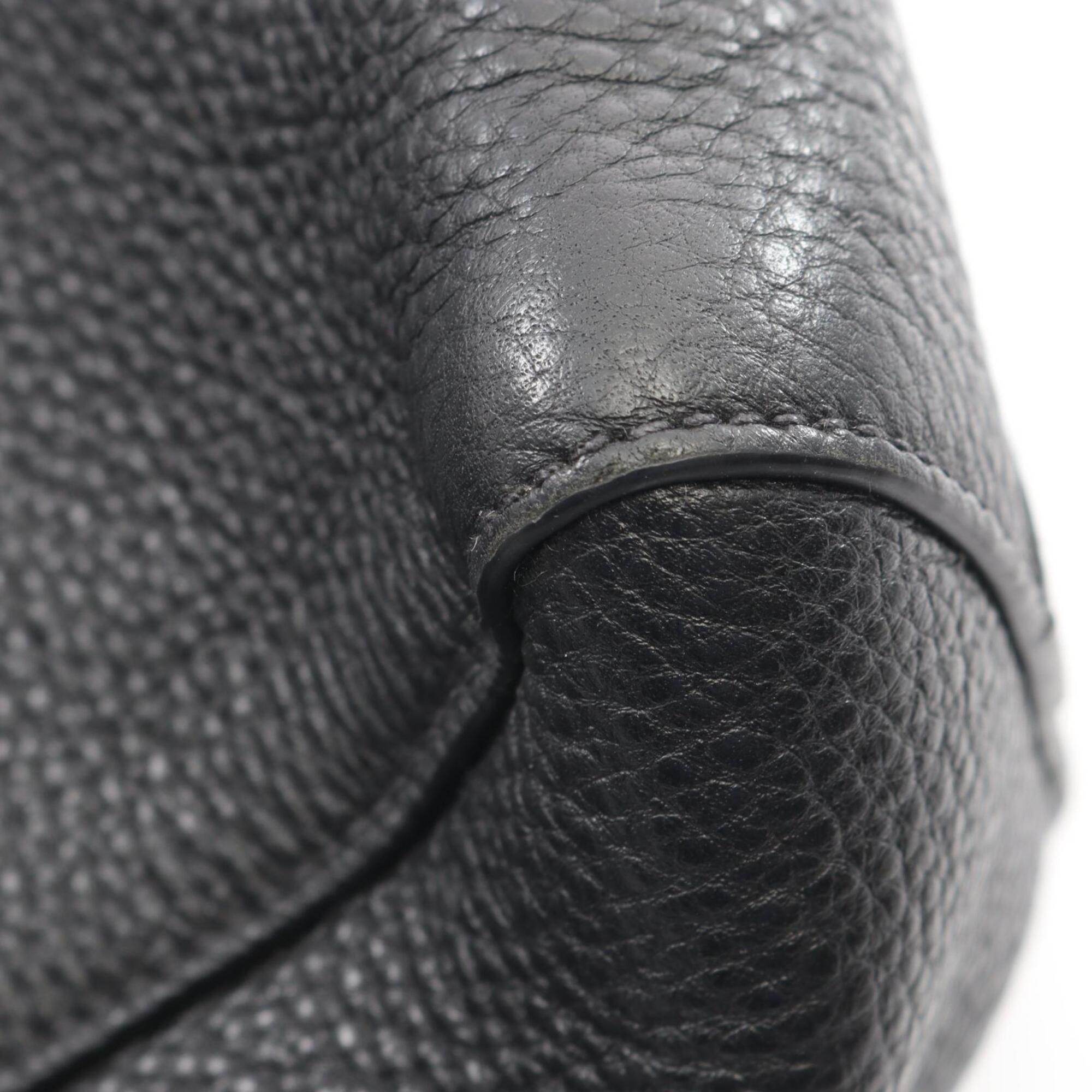 Prada Black Leather Handbag Tote Bag (Pre-Owned)