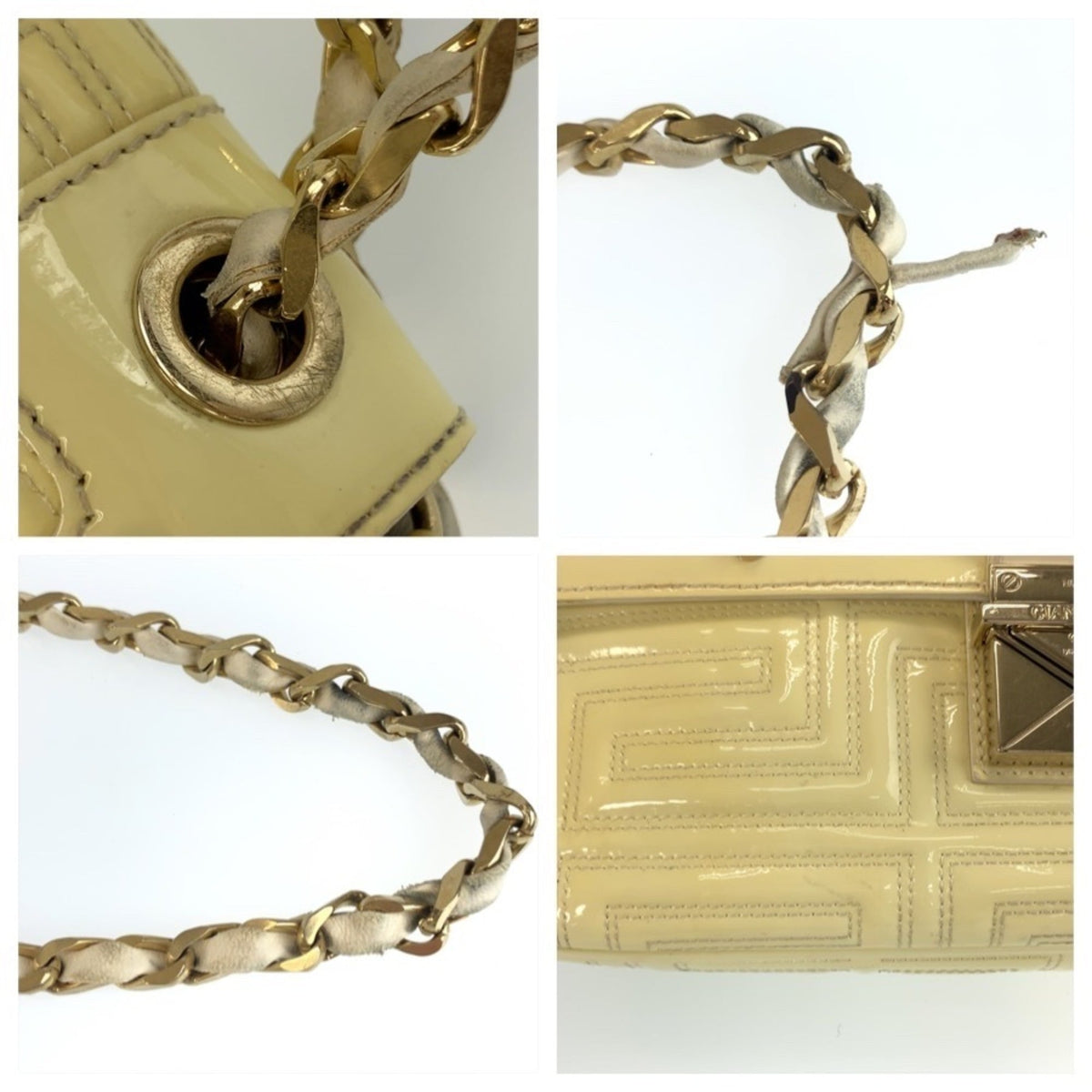 Versace Yellow Leather Pochette Shoulder Bag (Pre-Owned)