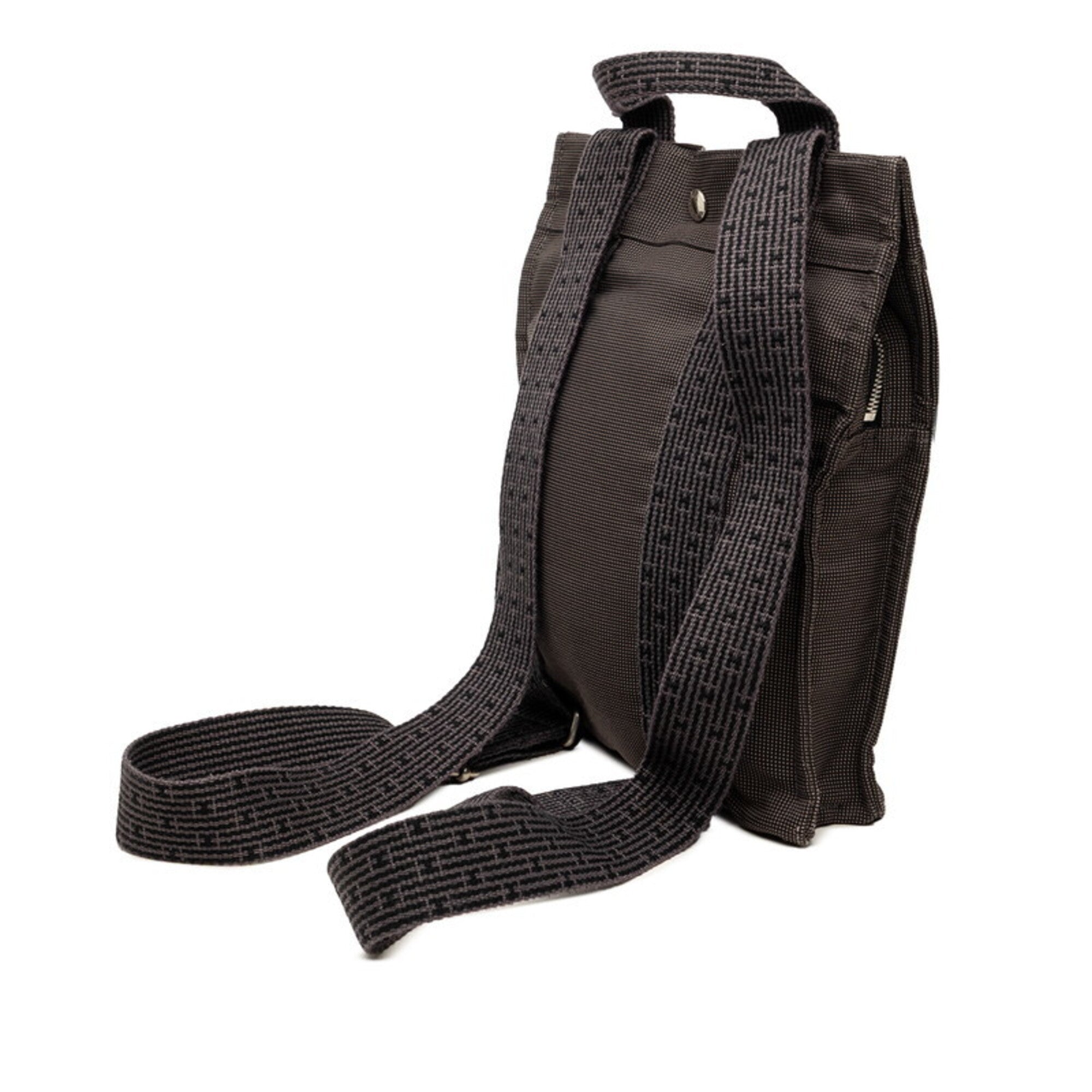 Hermes Gray Canvas Backpack (Pre-Owned)