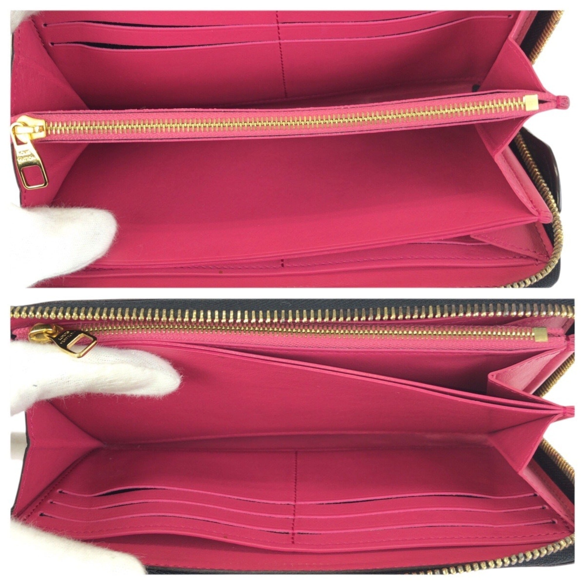 Louis Vuitton Black Leather Long Wallet (Bi-Fold) (Pre-Owned)