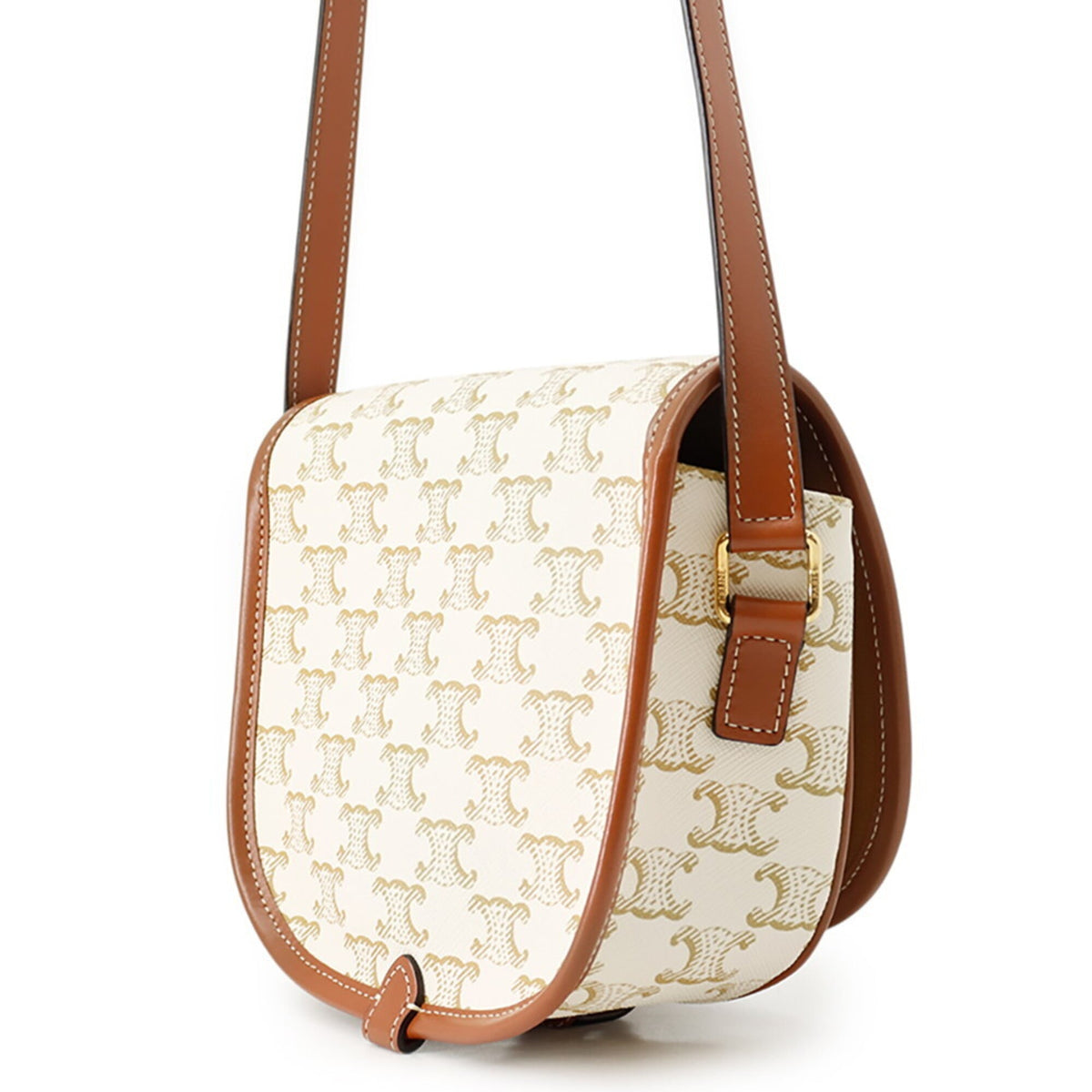 Celine Brown White Pvc Leather Shoulder Bag (Pre-Owned)
