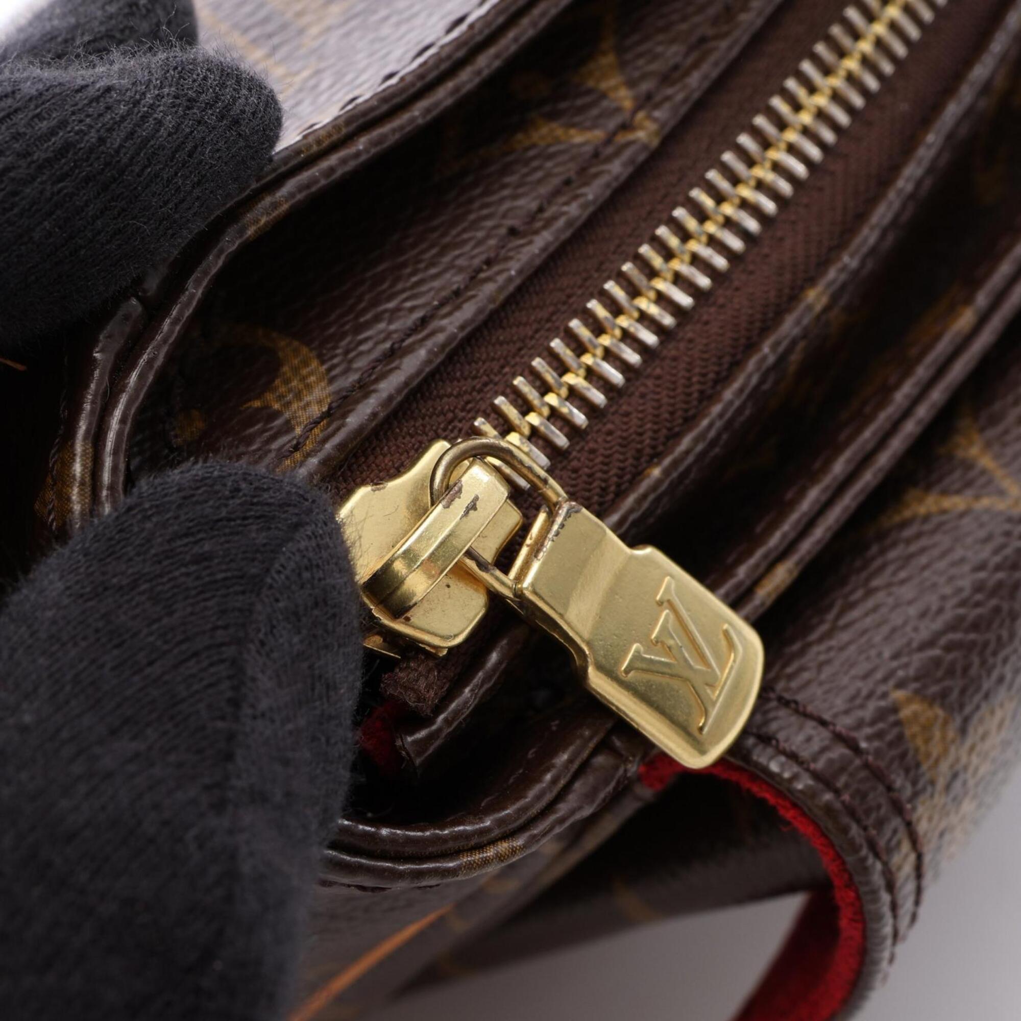 Louis Vuitton Brown Monogram Coated Canvas Leather Handbag Shoulder Bag (Pre-Owned)