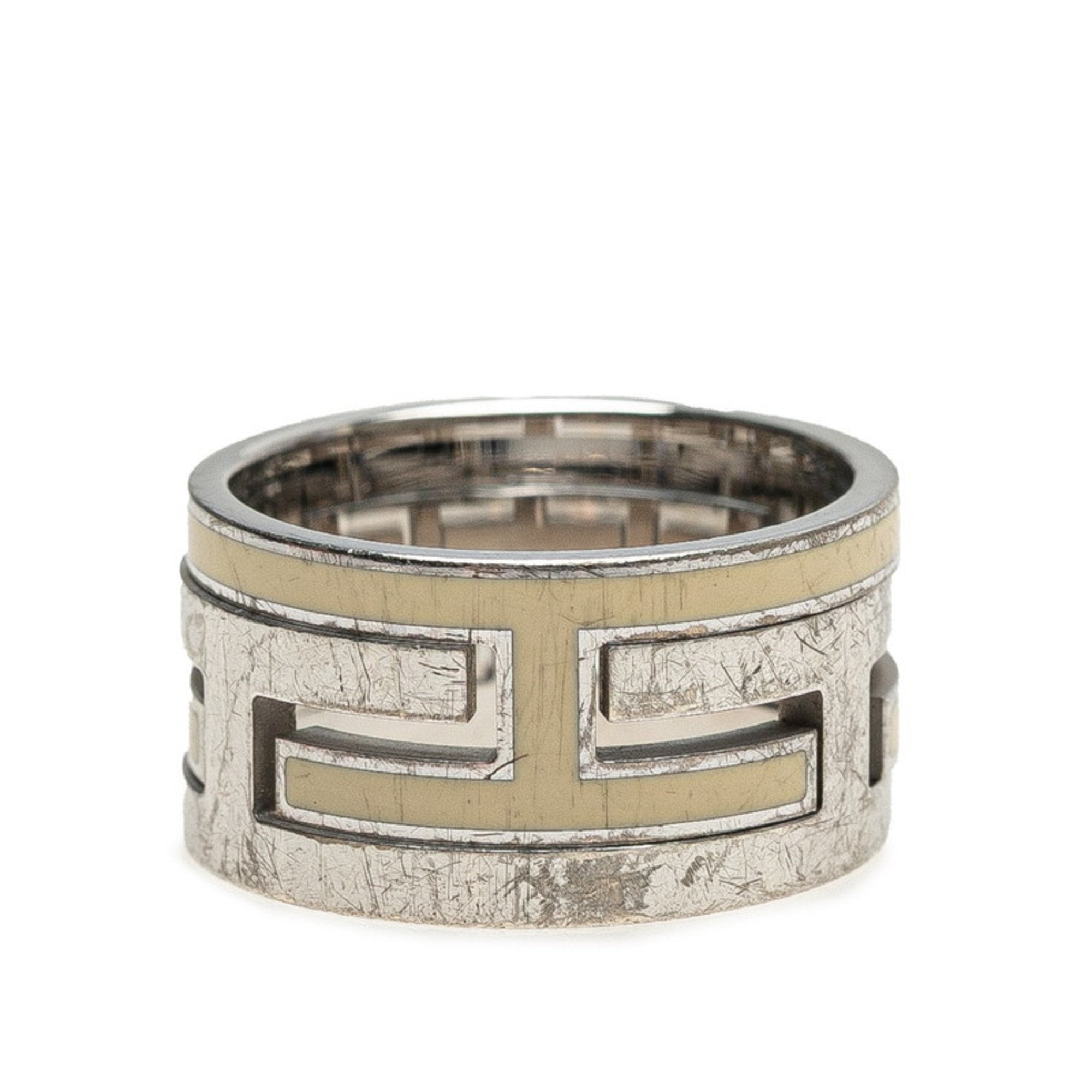 Hermes Silver Silver 925 Band Ring (Pre-Owned)