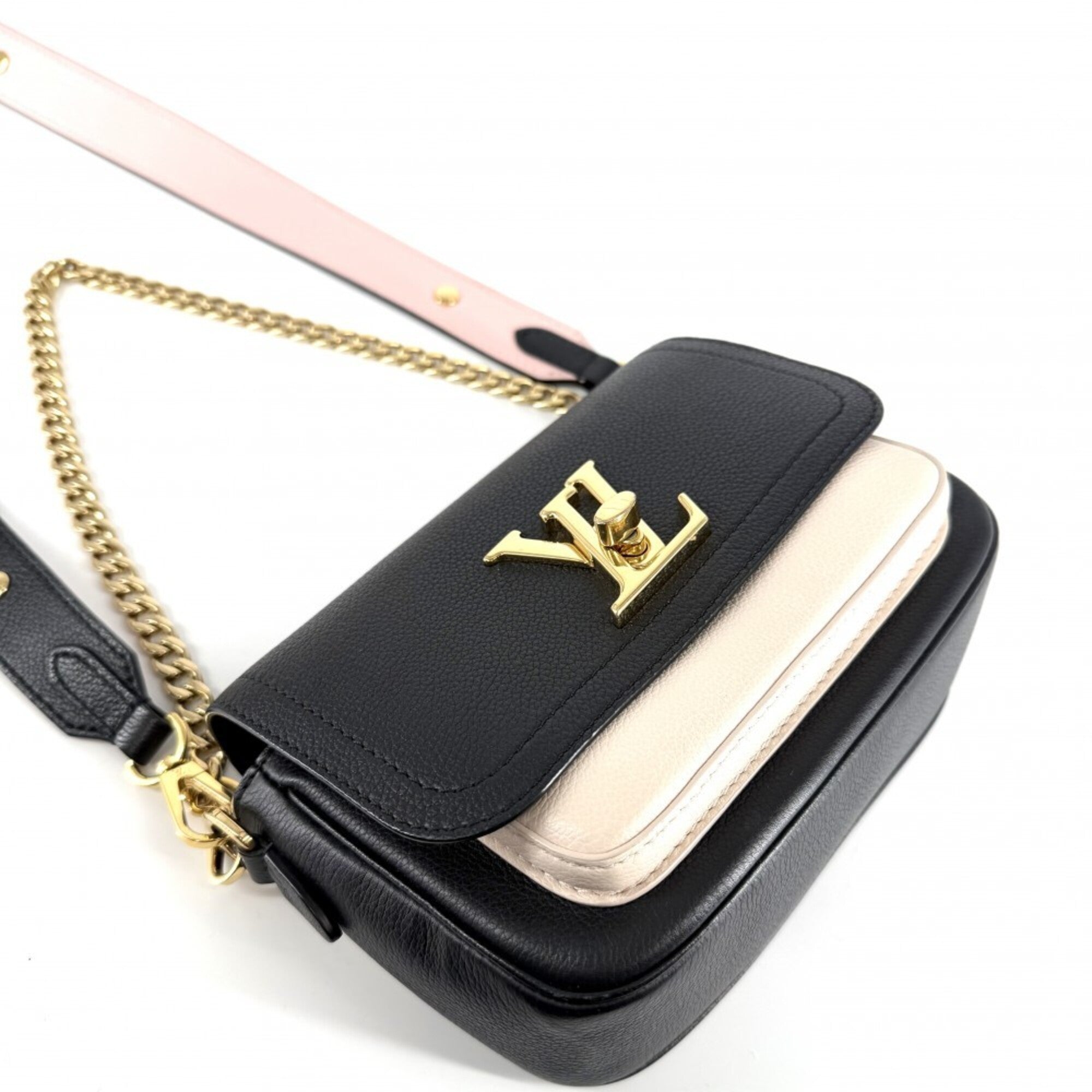 Louis Vuitton Black Ivory Leather Handbag Shoulder Bag (Pre-Owned)