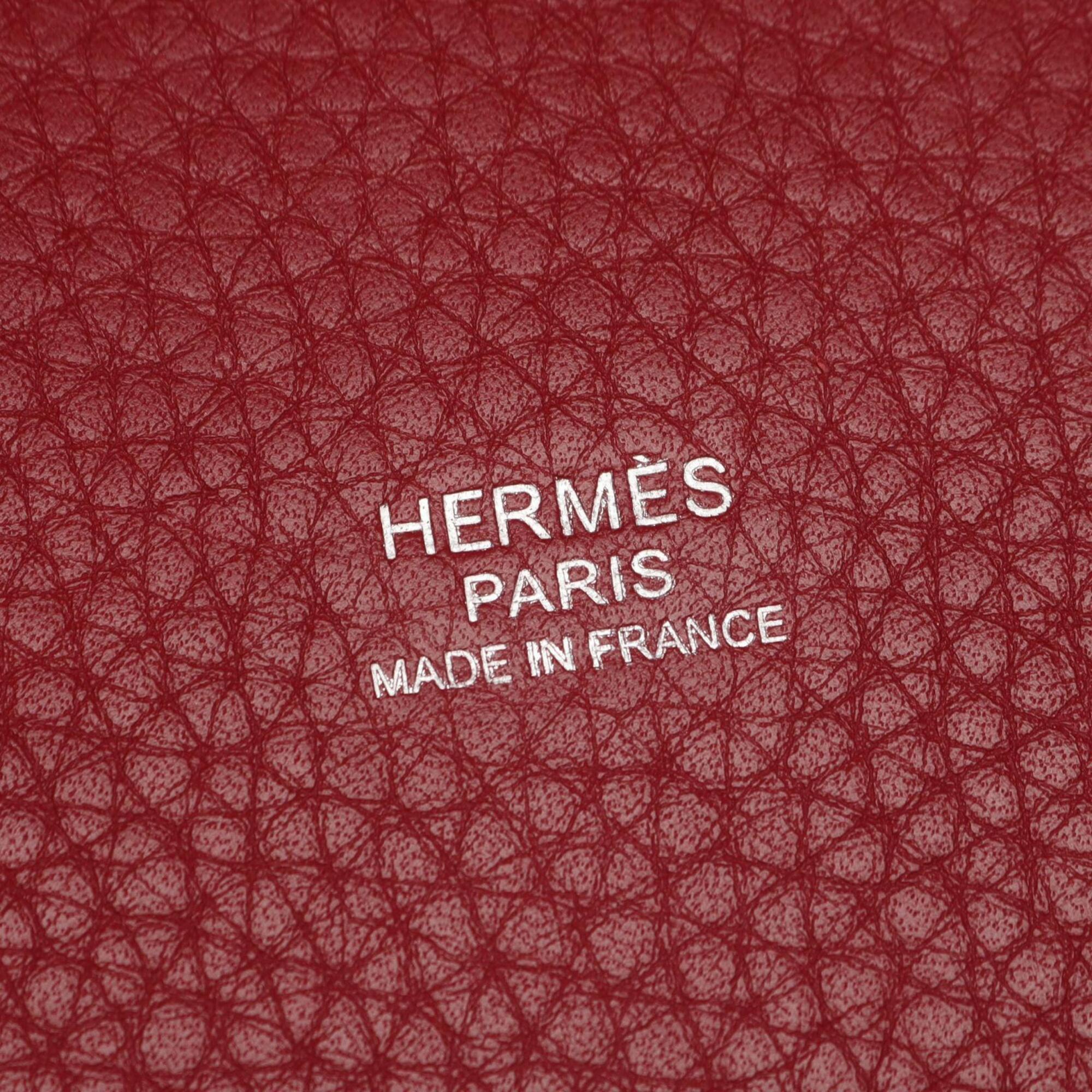 Hermes Bordeaux Taurillon Clemence Leather Handbag (Pre-Owned)