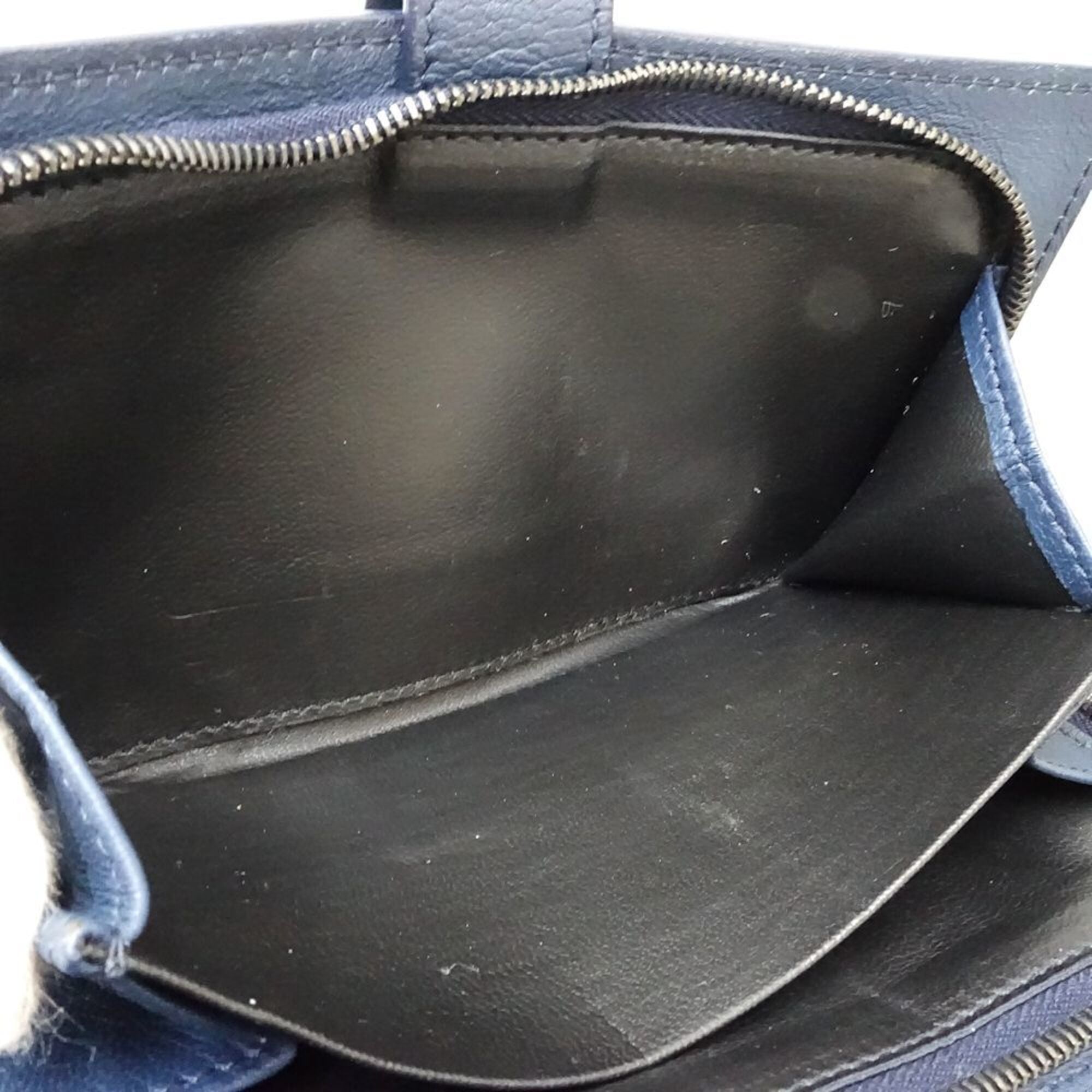 Bottega Veneta Intrecciato Navy Leather Wallet (Bi-Fold) (Pre-Owned)