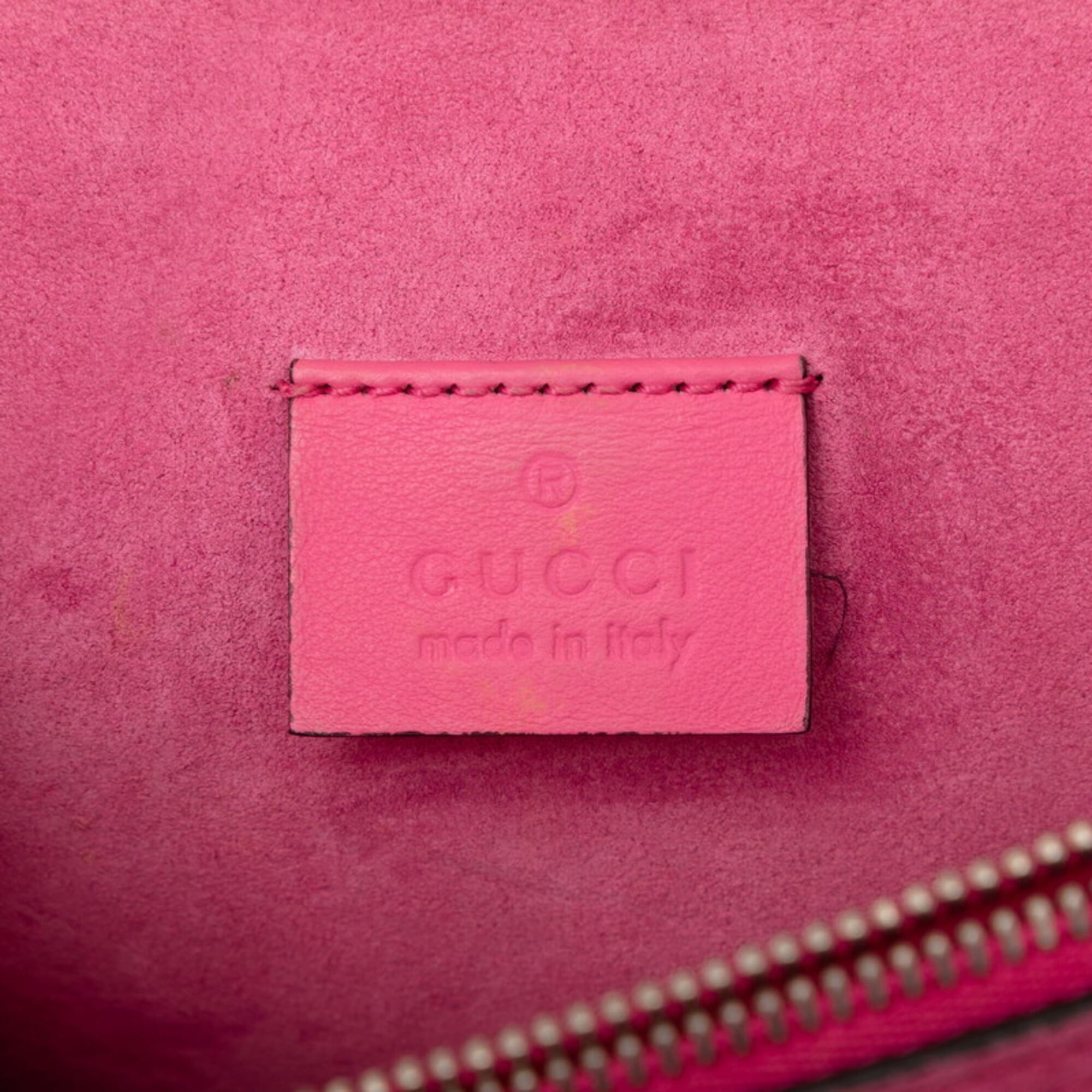 Gucci Beige Pink Pvc Suede Shoulder Bag (Pre-Owned)
